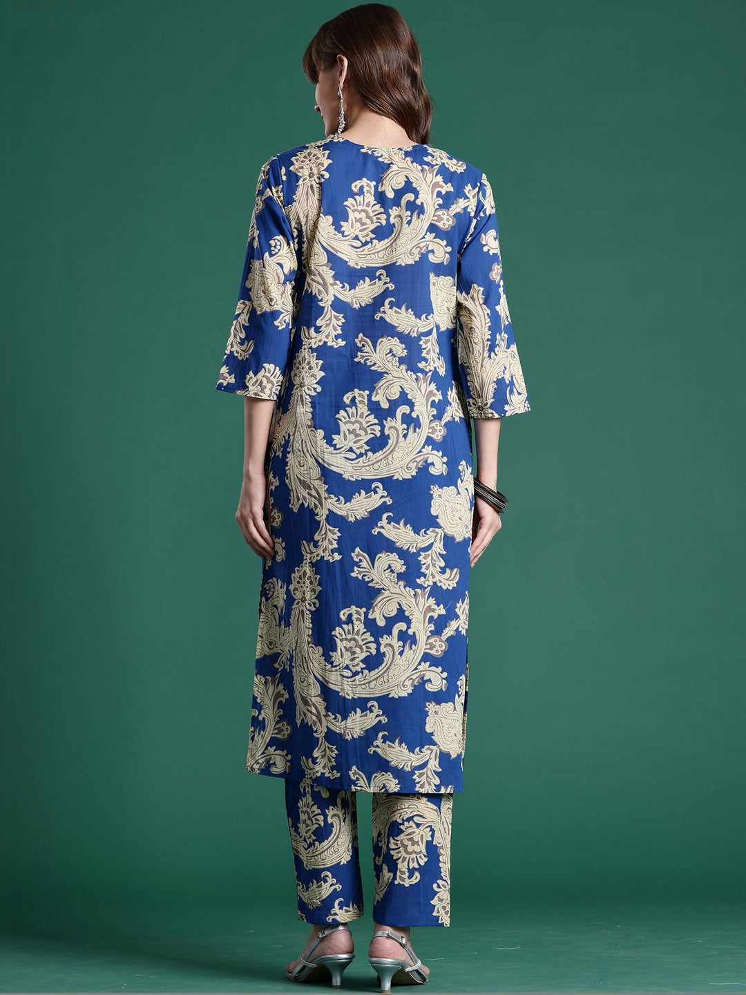 Women Ethnic Motifs Printed Regular Pure Cotton Kurta with Trousers