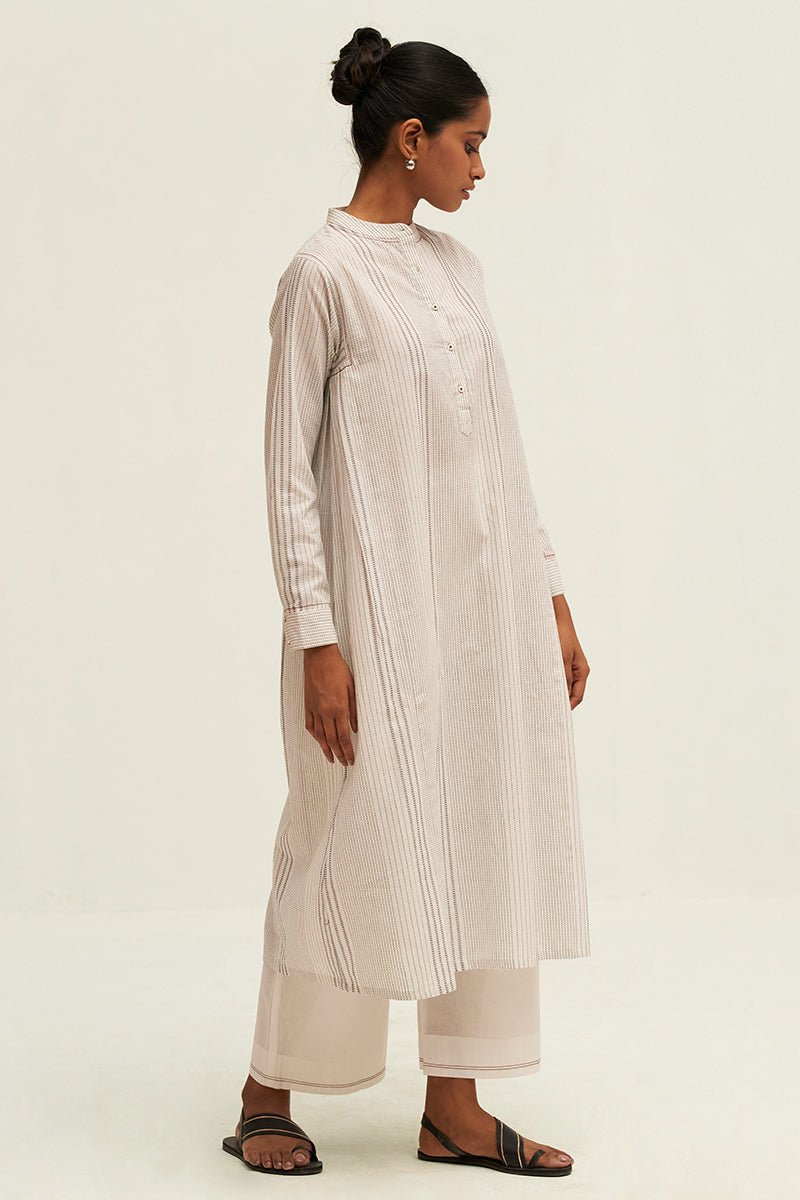 Women's White and Black Woven Co-ord Set