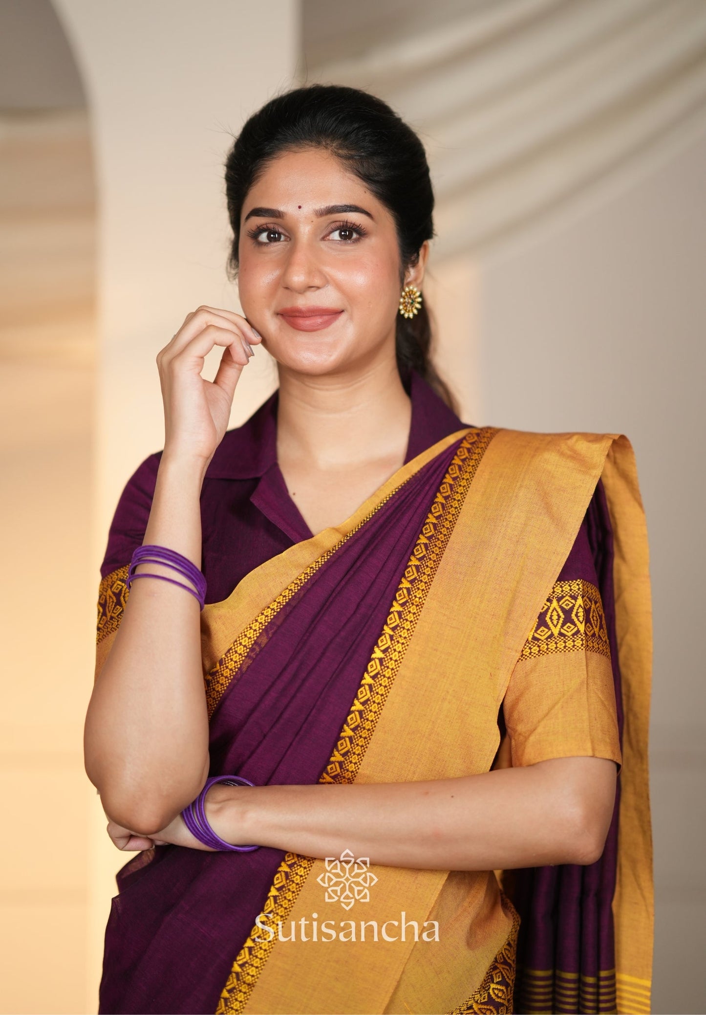 Dhiyona SS Timeless Weave Bengal Cotton Saree by Sutisancha