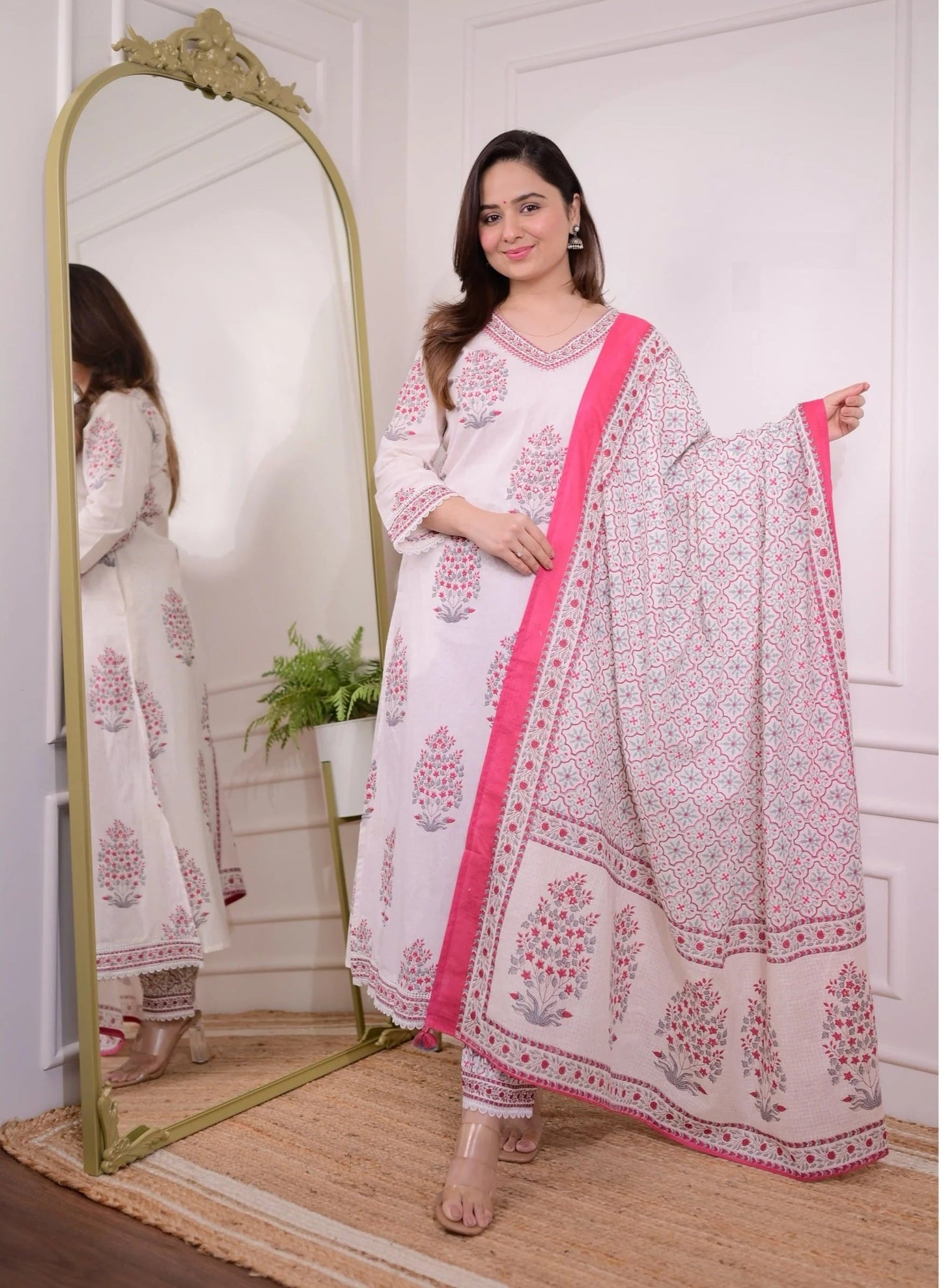 Women Viscose A-Line Kurta And Pant Set With Dupatta