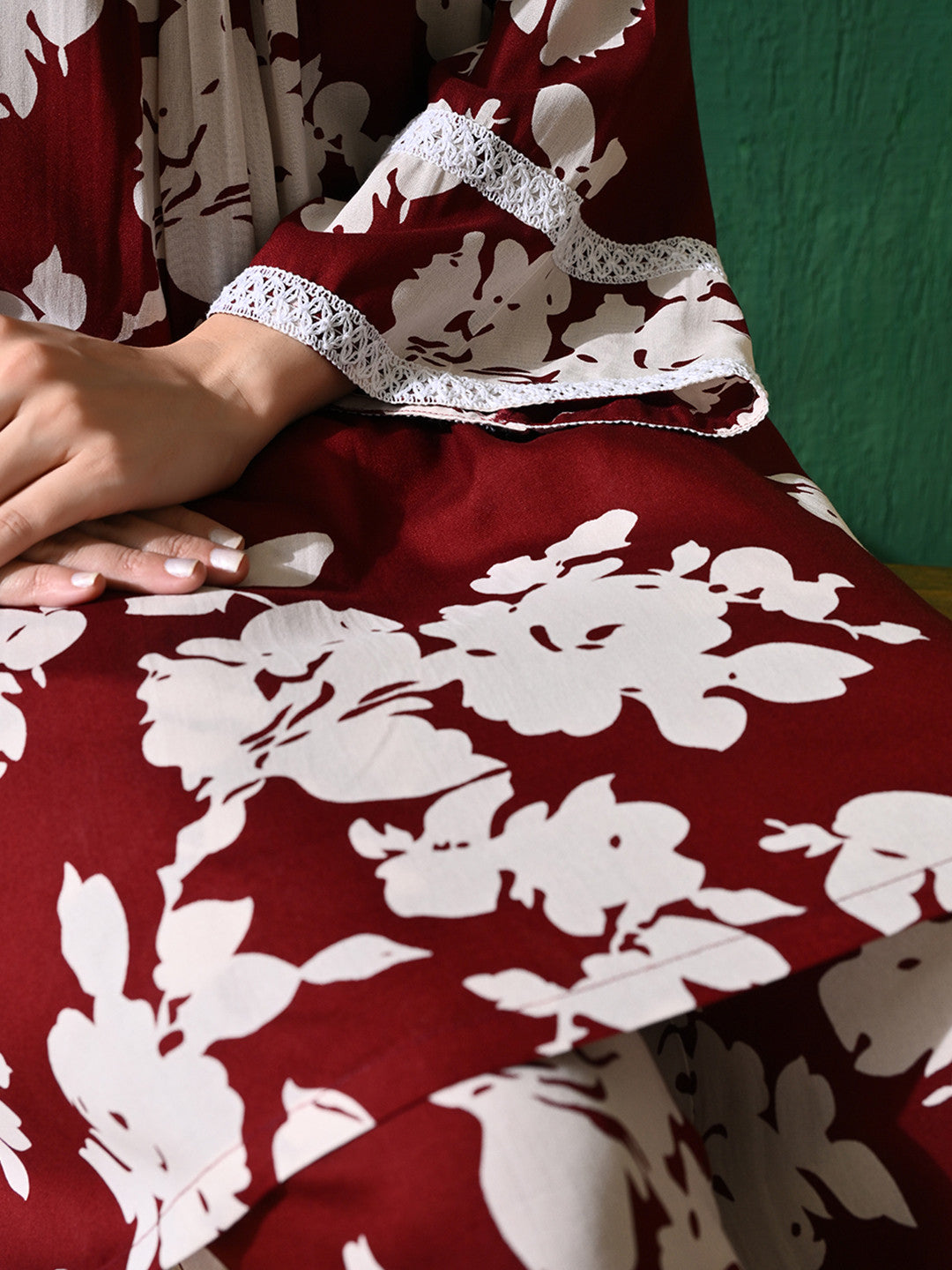 Printed A-Line Kurta With Trouser