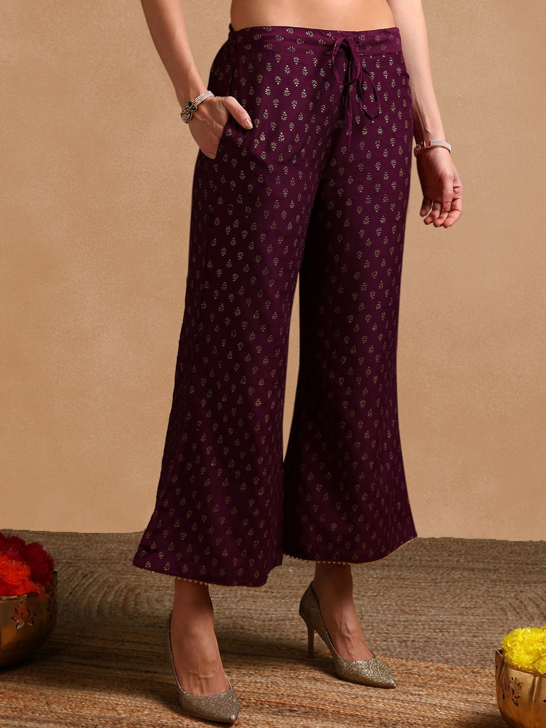 Dhiyona KL Embroidered Empire Gotta Patti Kurta with Palazzos & Dupatta