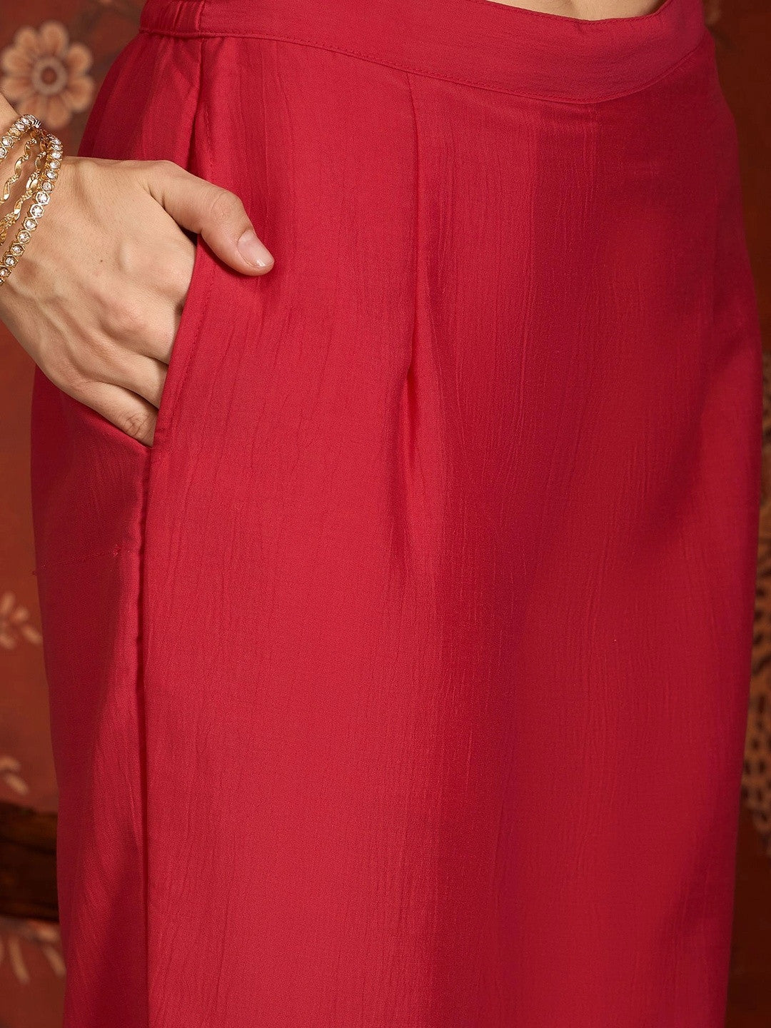 Women Ethnic Motifs Embroidered Empire Thread Work Kurta with Trousers & With Dupatta