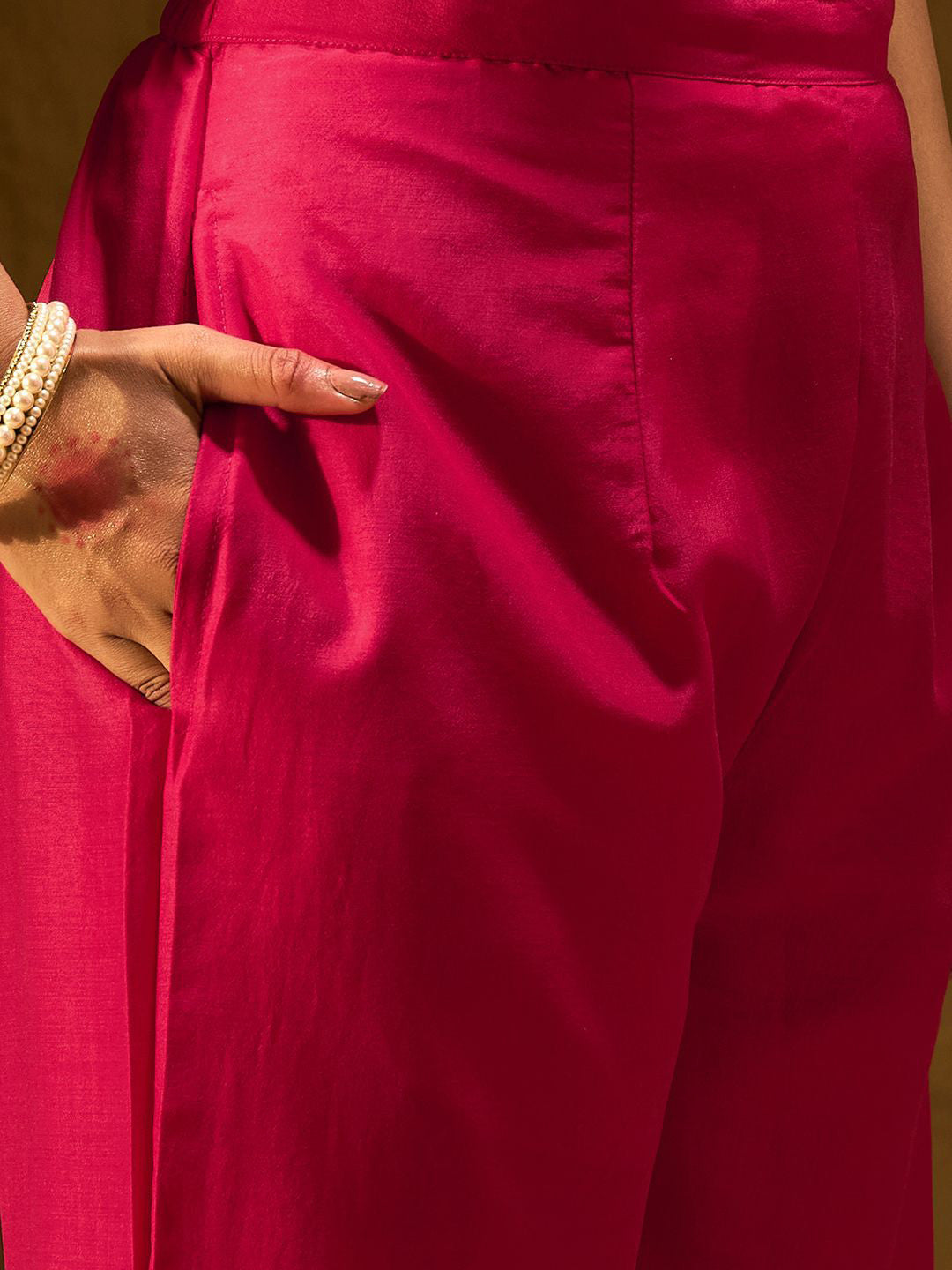 Floral Embroidered V-Neck Thread Work Straight Kurta with Trousers & Dupatta