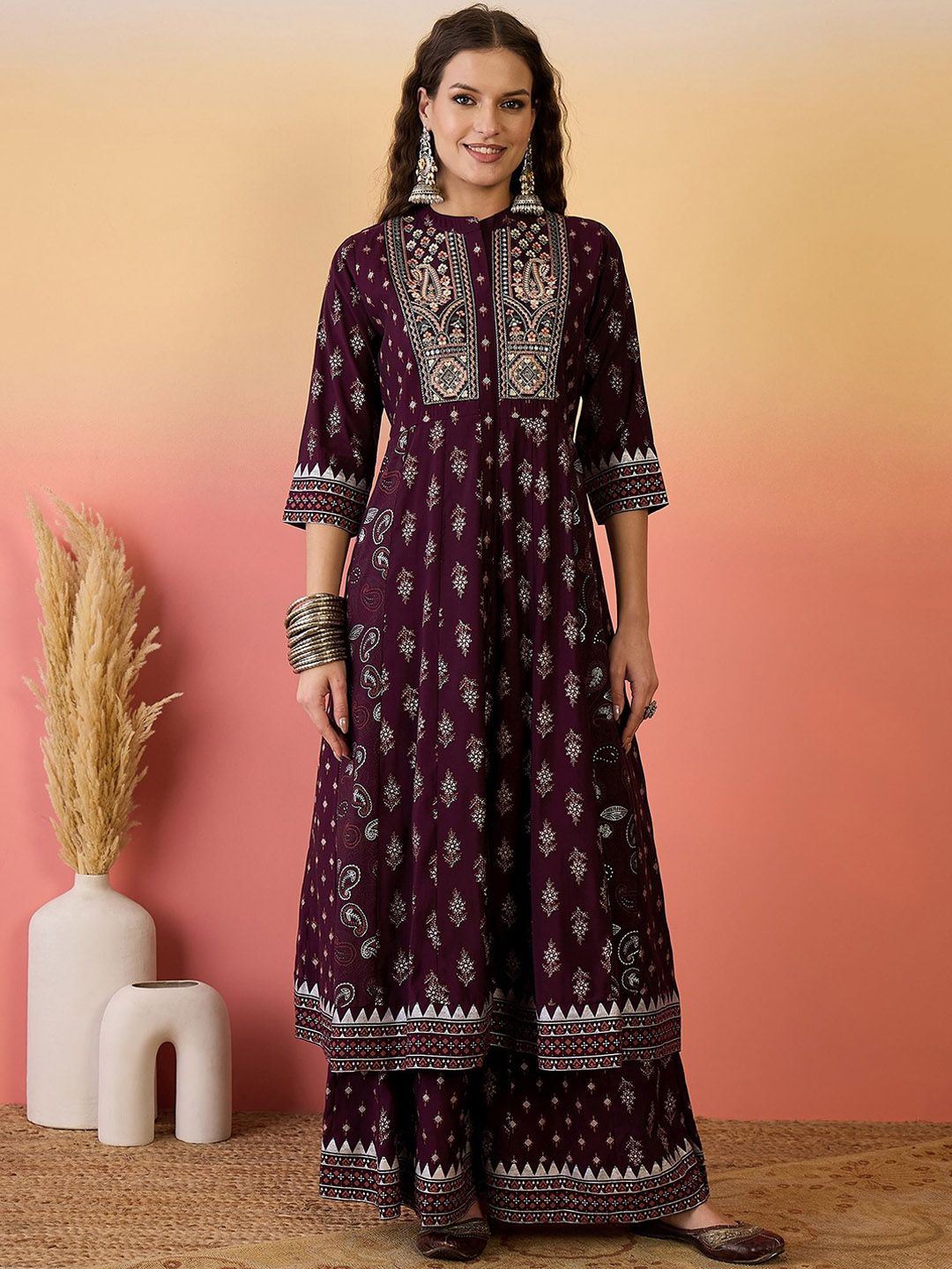 Dhiyona SN Women Embroidered Anarkali Kurta Set With Dupatta