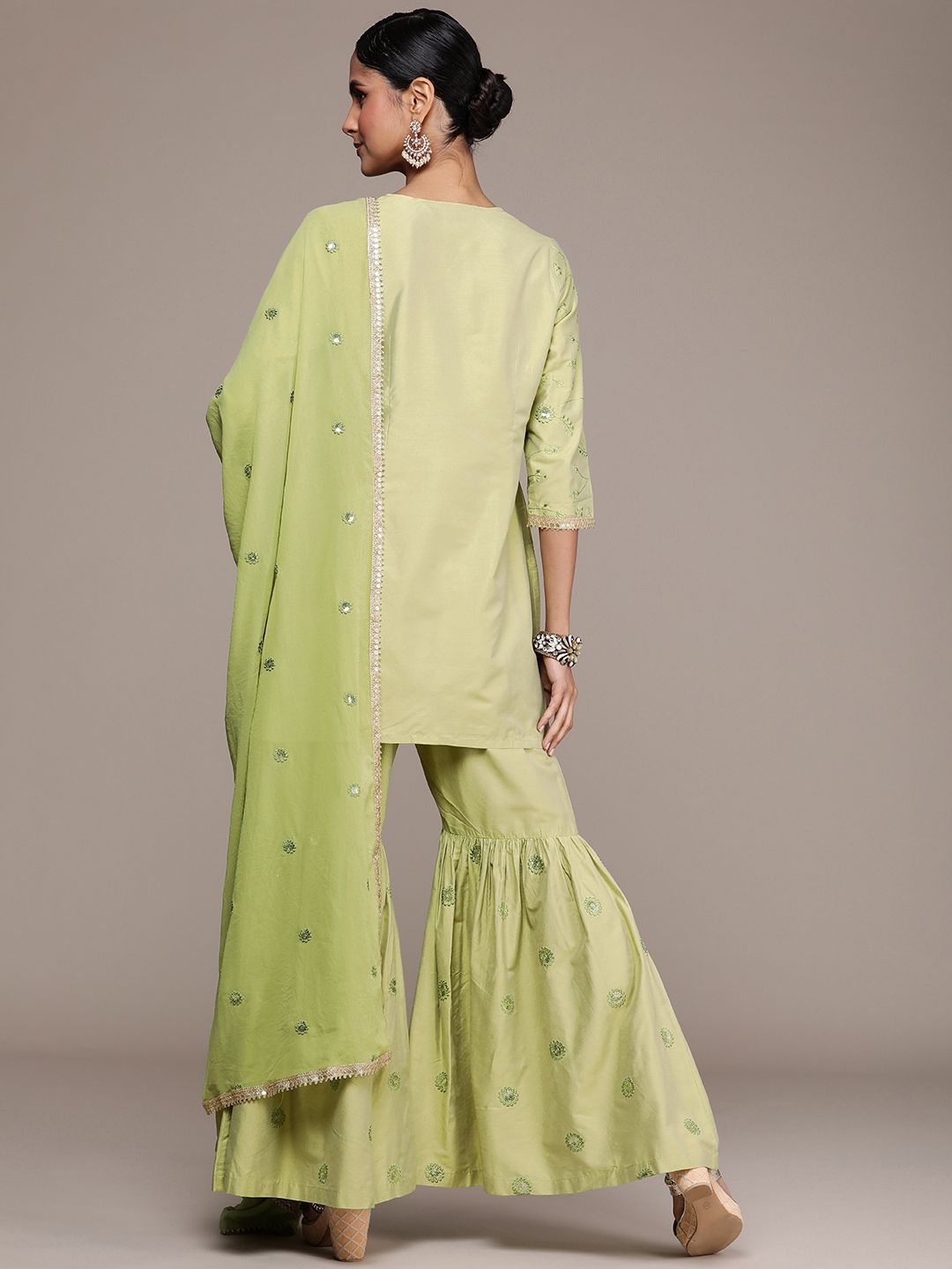 Dhiyona HOP Women Jashn Sequinned Kurti & Sharara With Dupatta
