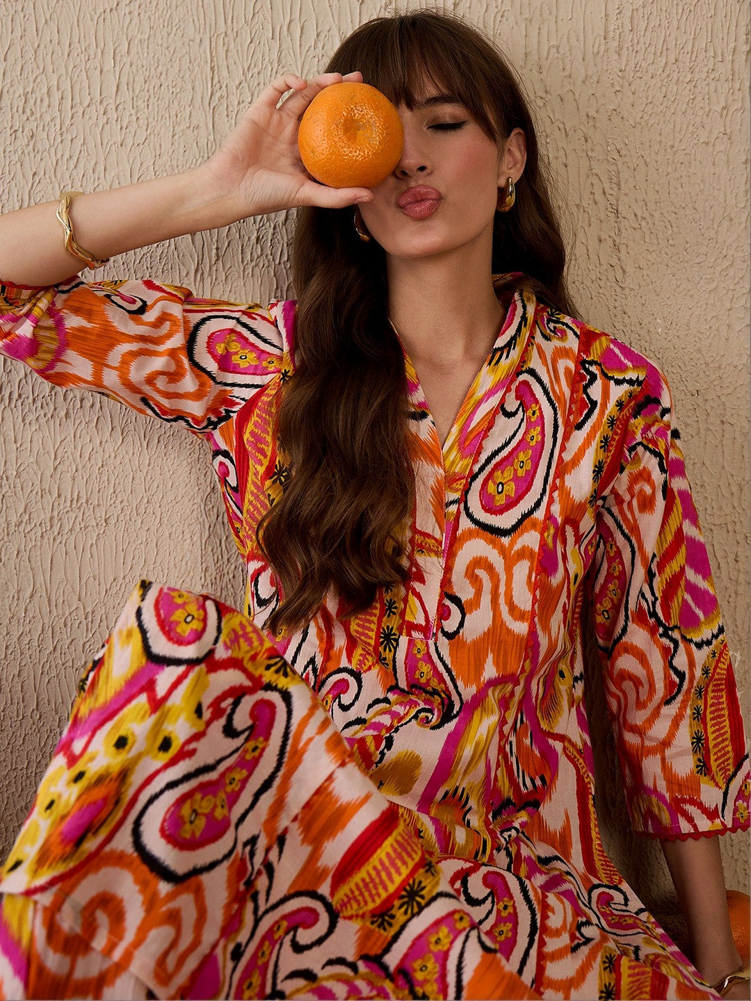 Women Paisley Printed Regular Pure Cotton Kurta with Trousers