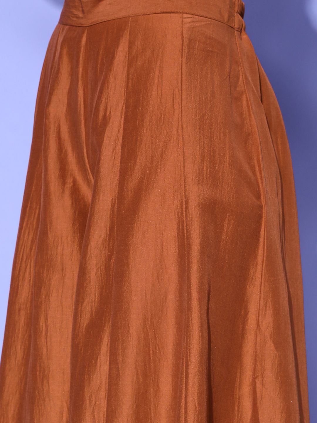 Dhiyona IN Women Rust Ethnic Motifs Embroidered Regular Kurta with Palazzos & With Dupatta