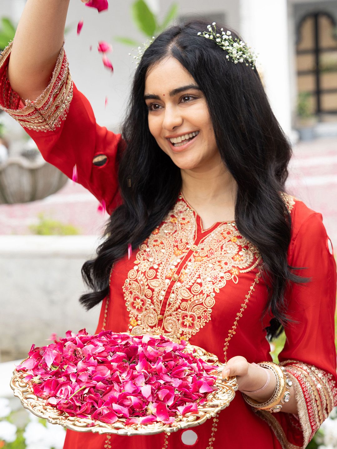 Dhiyona CH Embroidered Kurta with Bell Plazzo