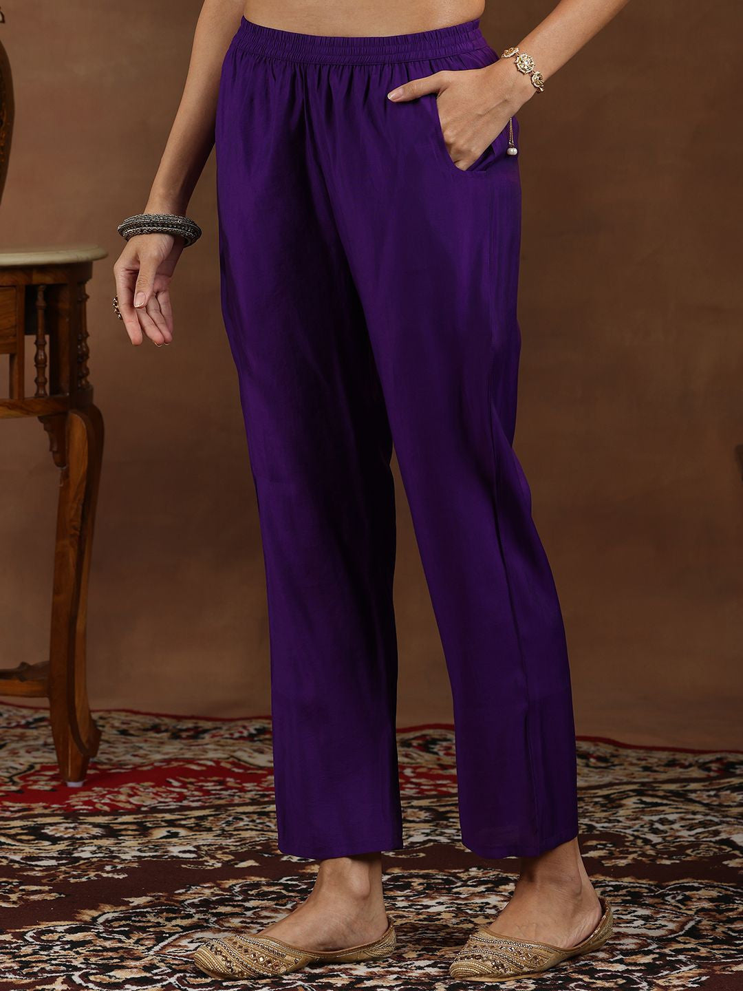 Women Floral Yoke Design Regular Kurta with Trousers & Dupatta