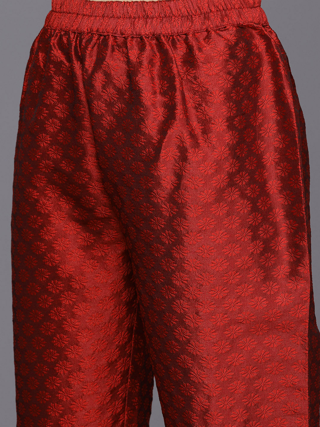 Dhiyona VR Women's Round Neck Yoke Embroidered Straight Kurta Paired With Tonal Bottom And Printed Dupatta