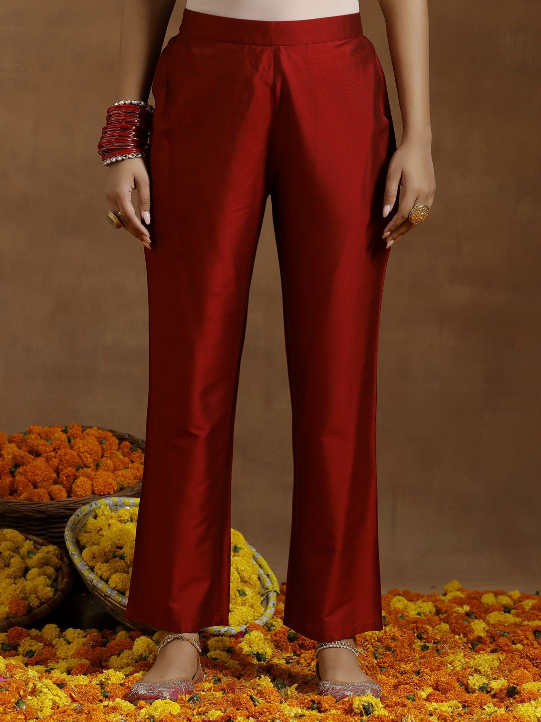 Women Embroidered Regular Mirror Work Kurta with Trousers & With Dupatta