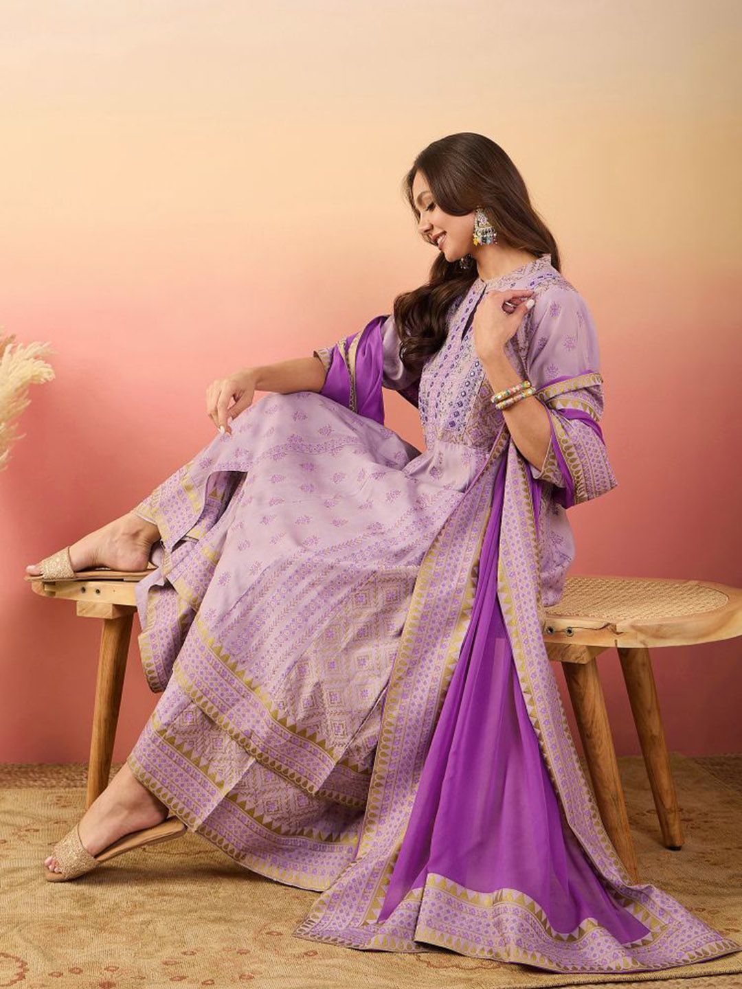 Dhiyona SN Women Embroidered Anarkali Kurta Set With Dupatta