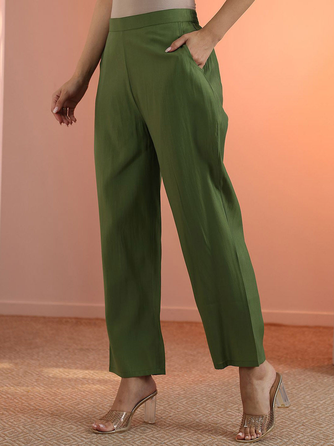 Floral Embroidered Straight Kurta With Trousers & Dupatta