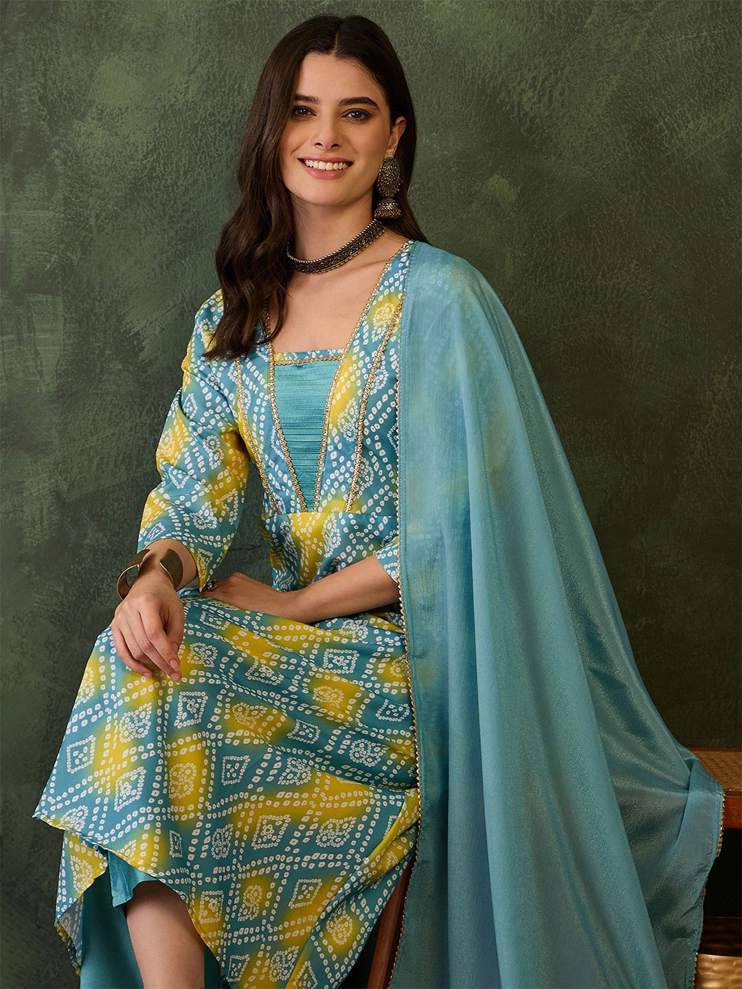 Dhiyona KL Women Printed A-Line Kurta Set