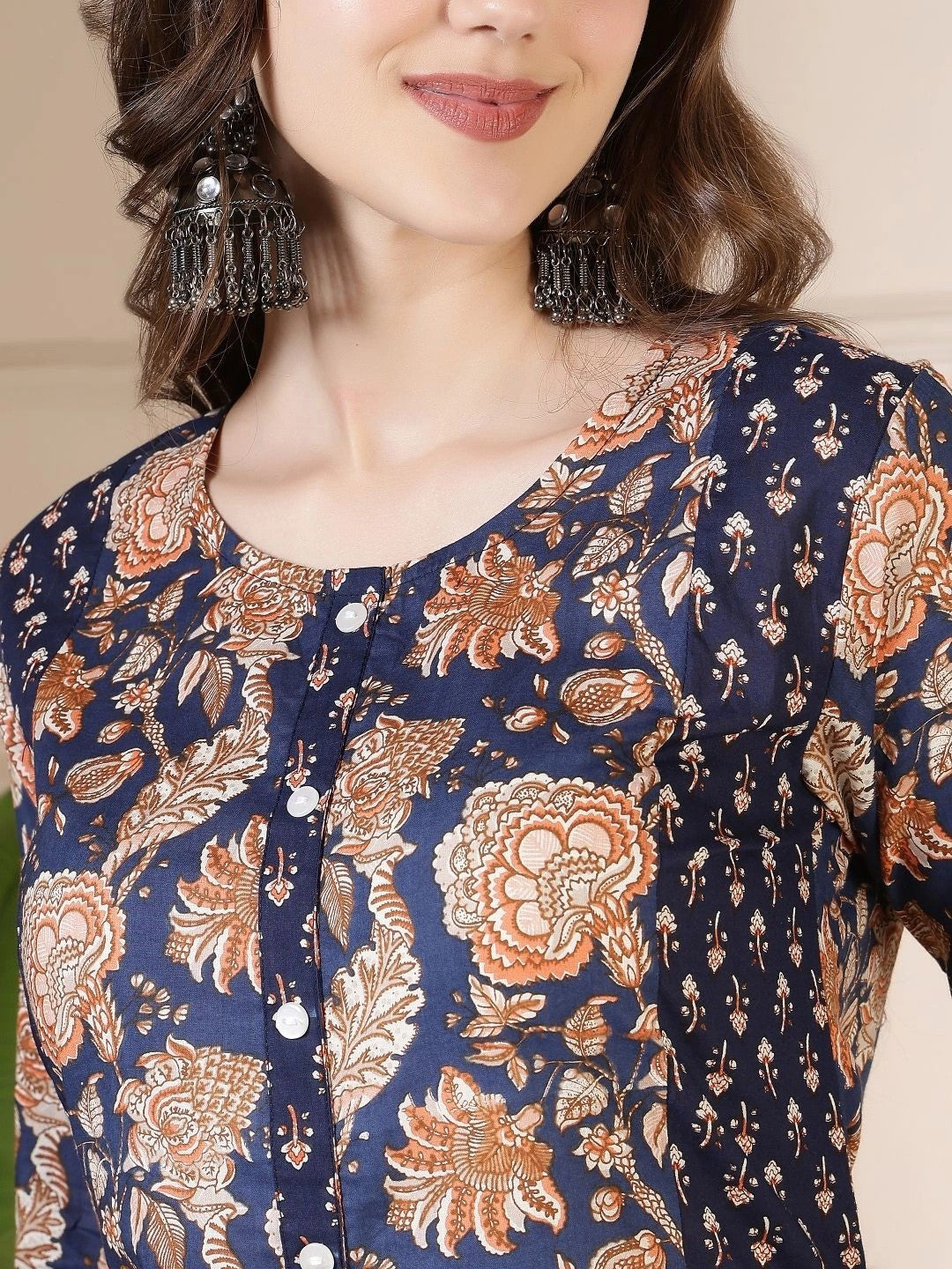 Women Floral Printed Regular Pure Cotton Kurta with Trousers & With Dupatta