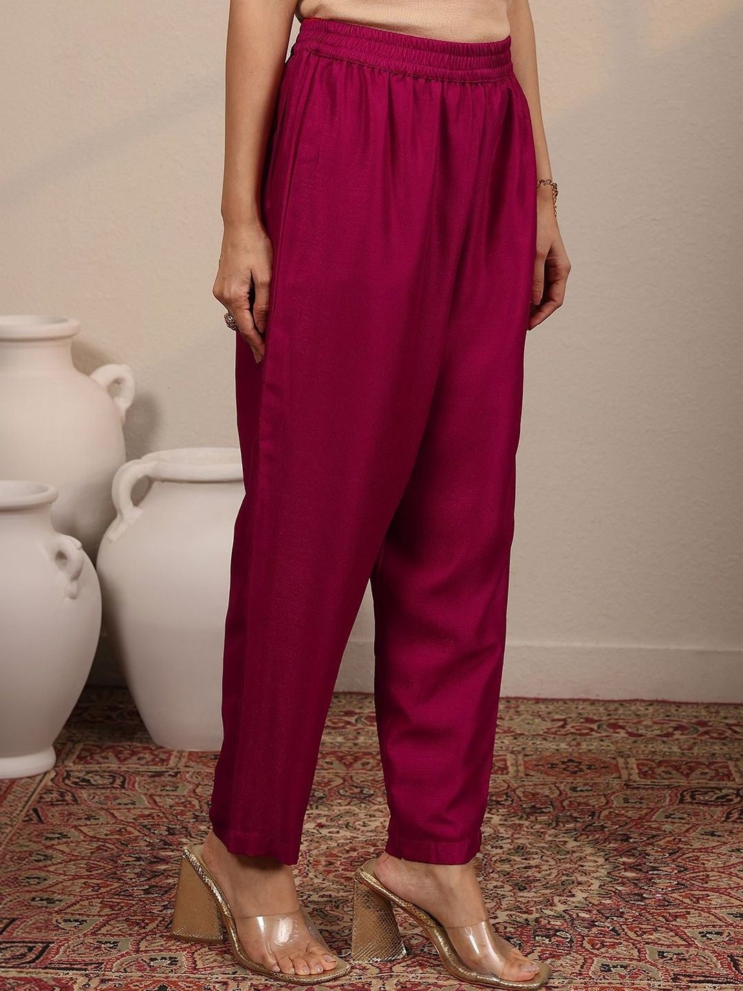 Women Ethnic Motifs Embroidered Panelled Kurta with Trousers & With Dupatta