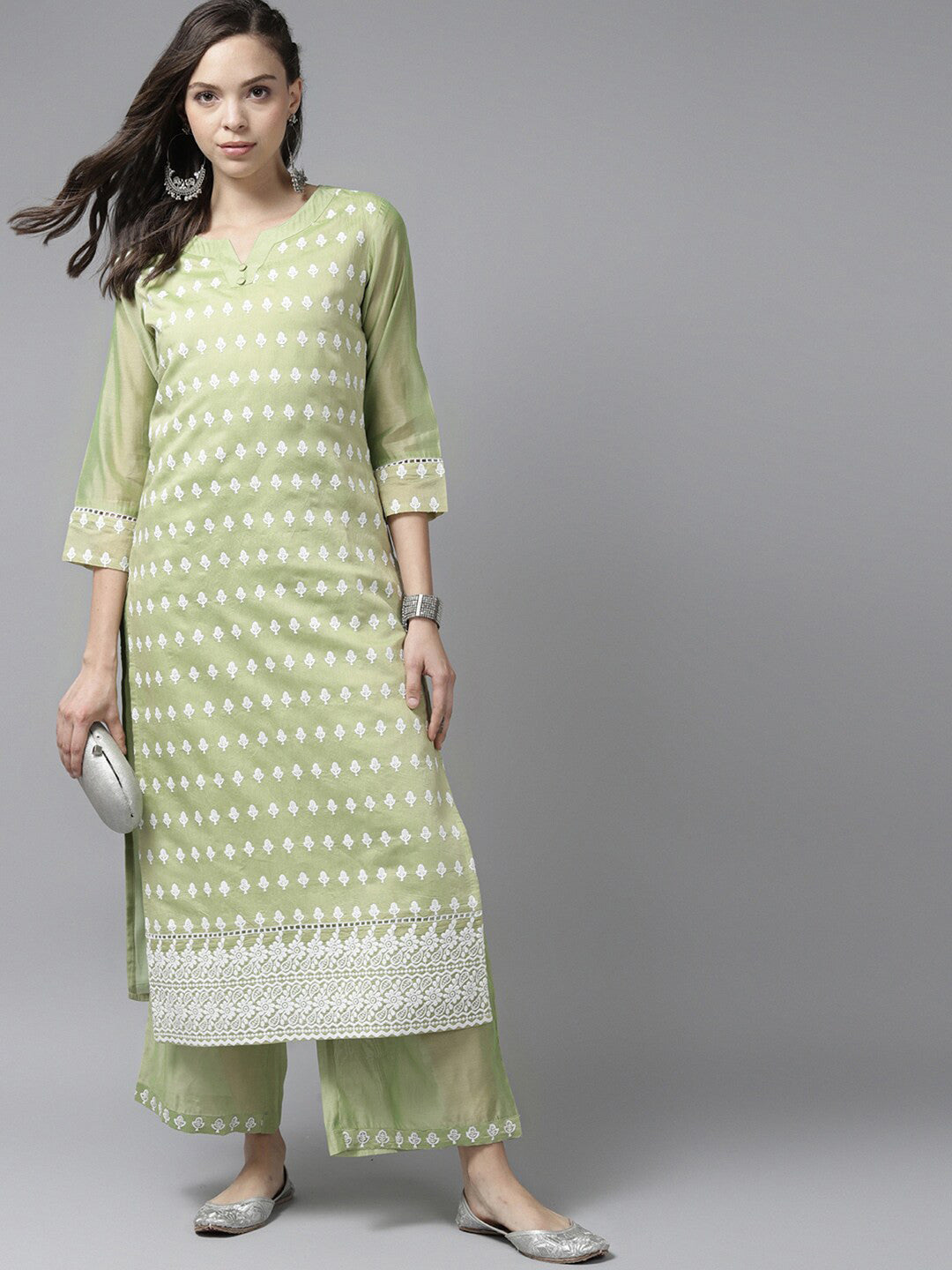 Floral Embroidered Kurta with Palazzos
