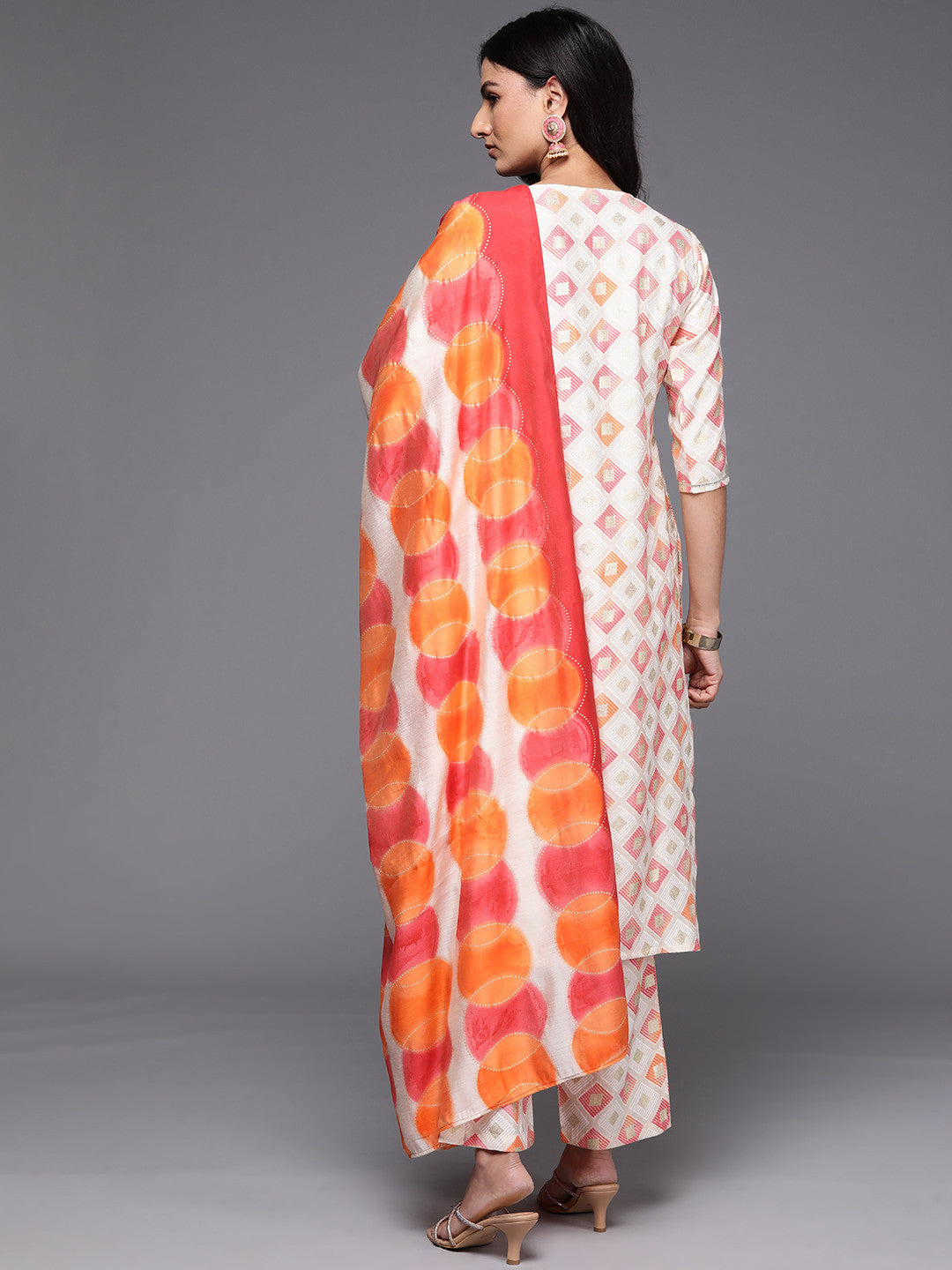 Printed Regular Sequinned Kurta with Trousers & Dupatta