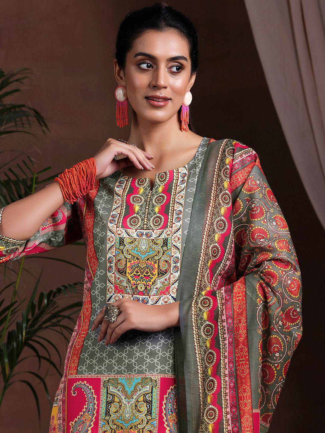 Ethnic Motifs Printed Kurta with Trousers & Dupatta