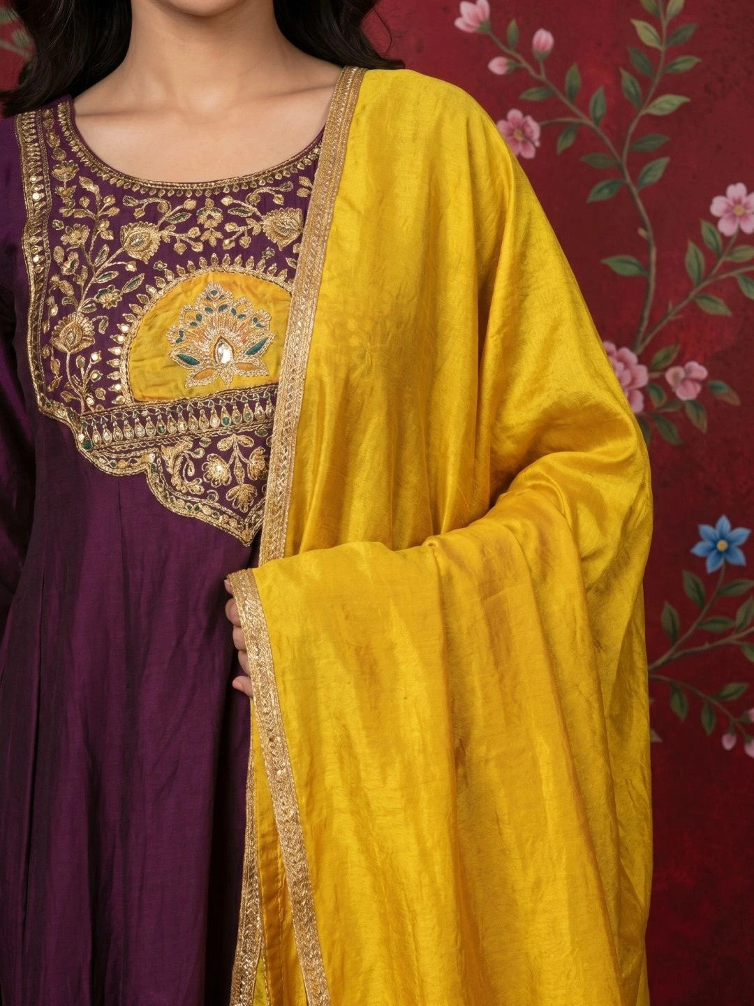 Women Ethnic Motifs Embroidered Regular Kurta with Trousers & With Dupatta