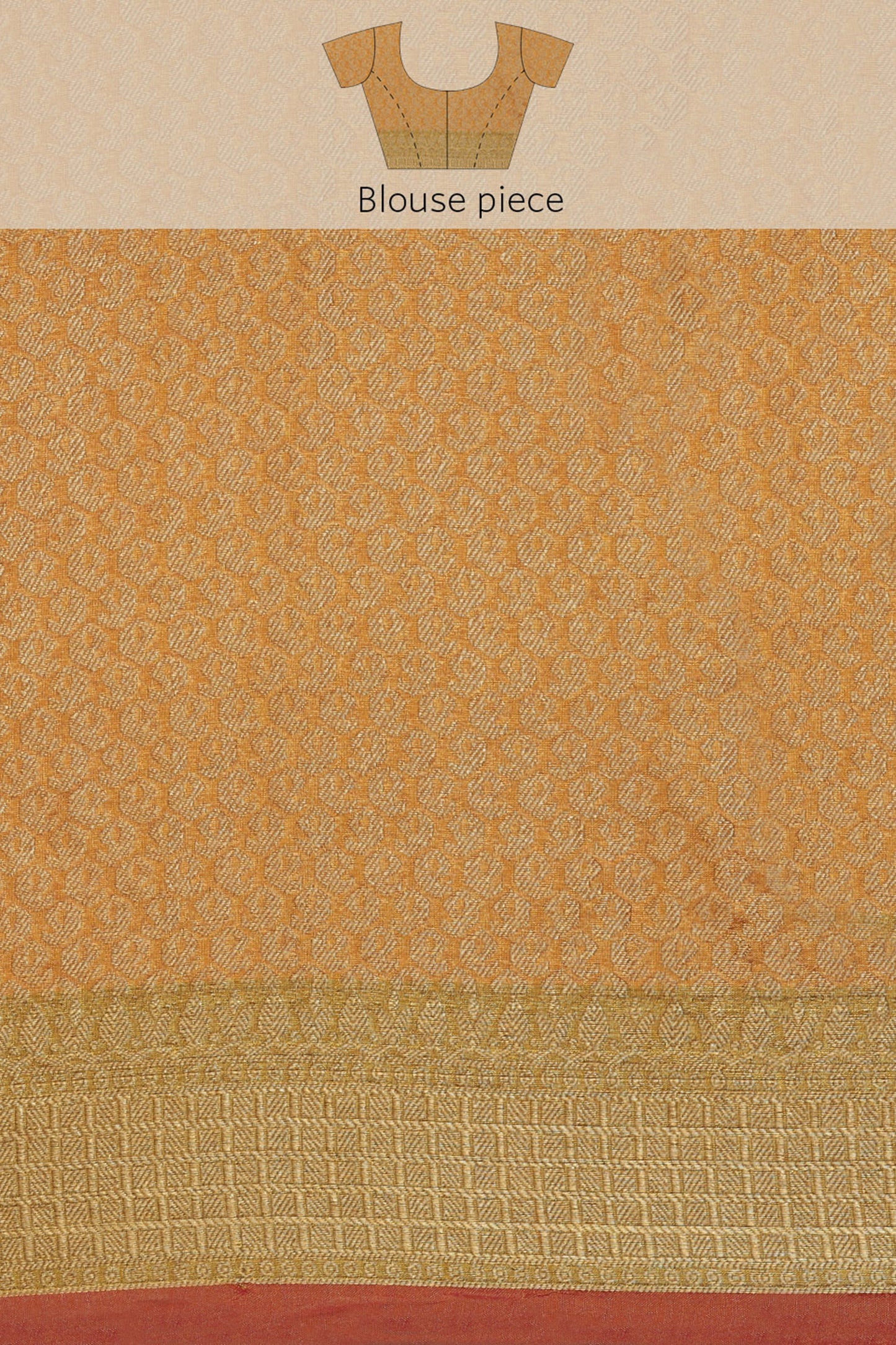 Dhiyona GR Women's Aarvi Amber Yellow Zari Woven Organza Silk Saree