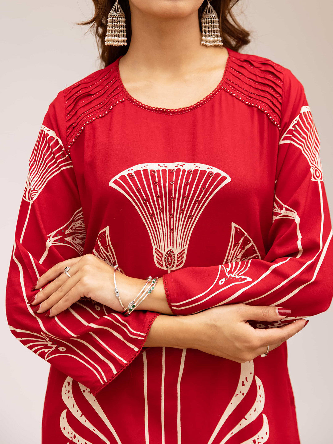 Ethnic Printed Straight Kurta & Palazzos