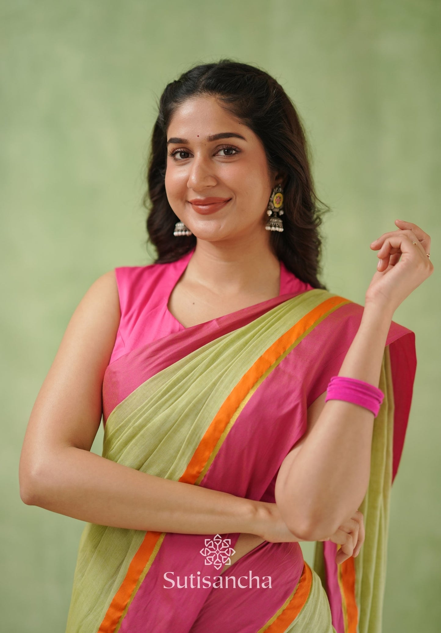Dhiyona SS Pink Poise Pure Cotton Saree