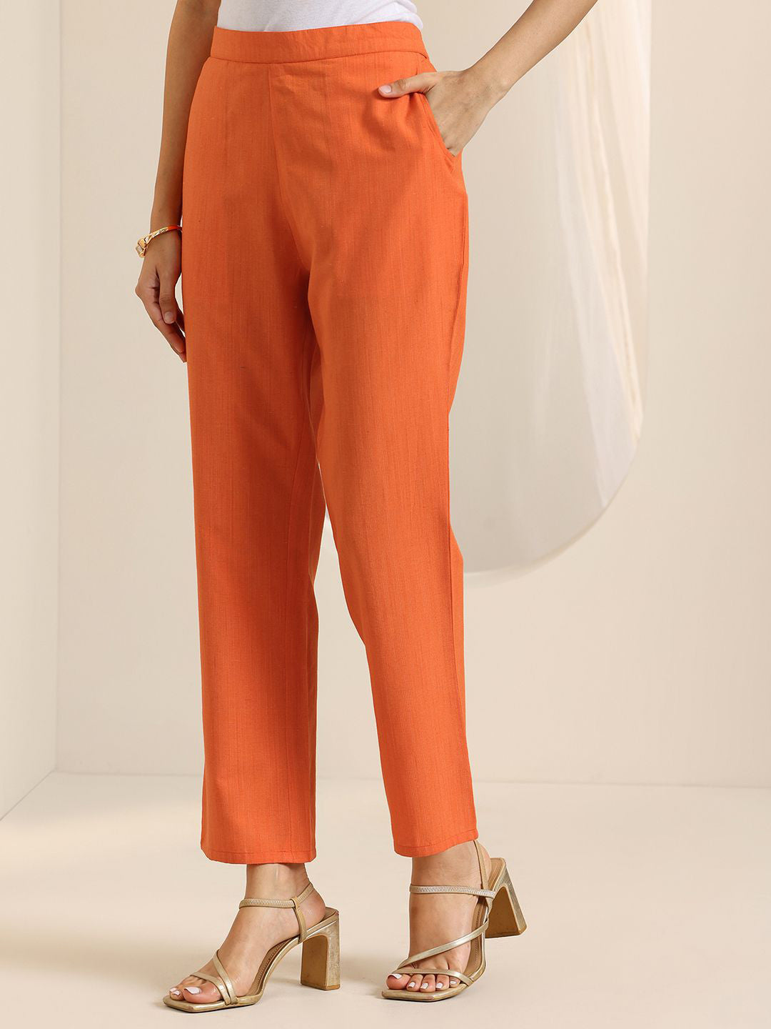 Woven Design V-Neck Straight Kurta With Trousers & Dupatta