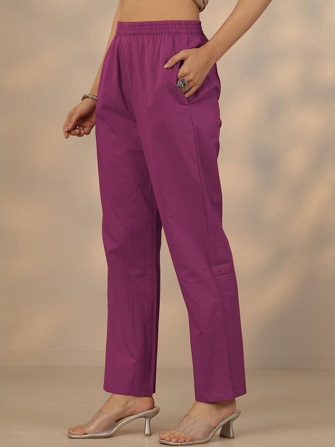 Women Printed Regular Thread Work Kurta with Trousers & With Dupatta