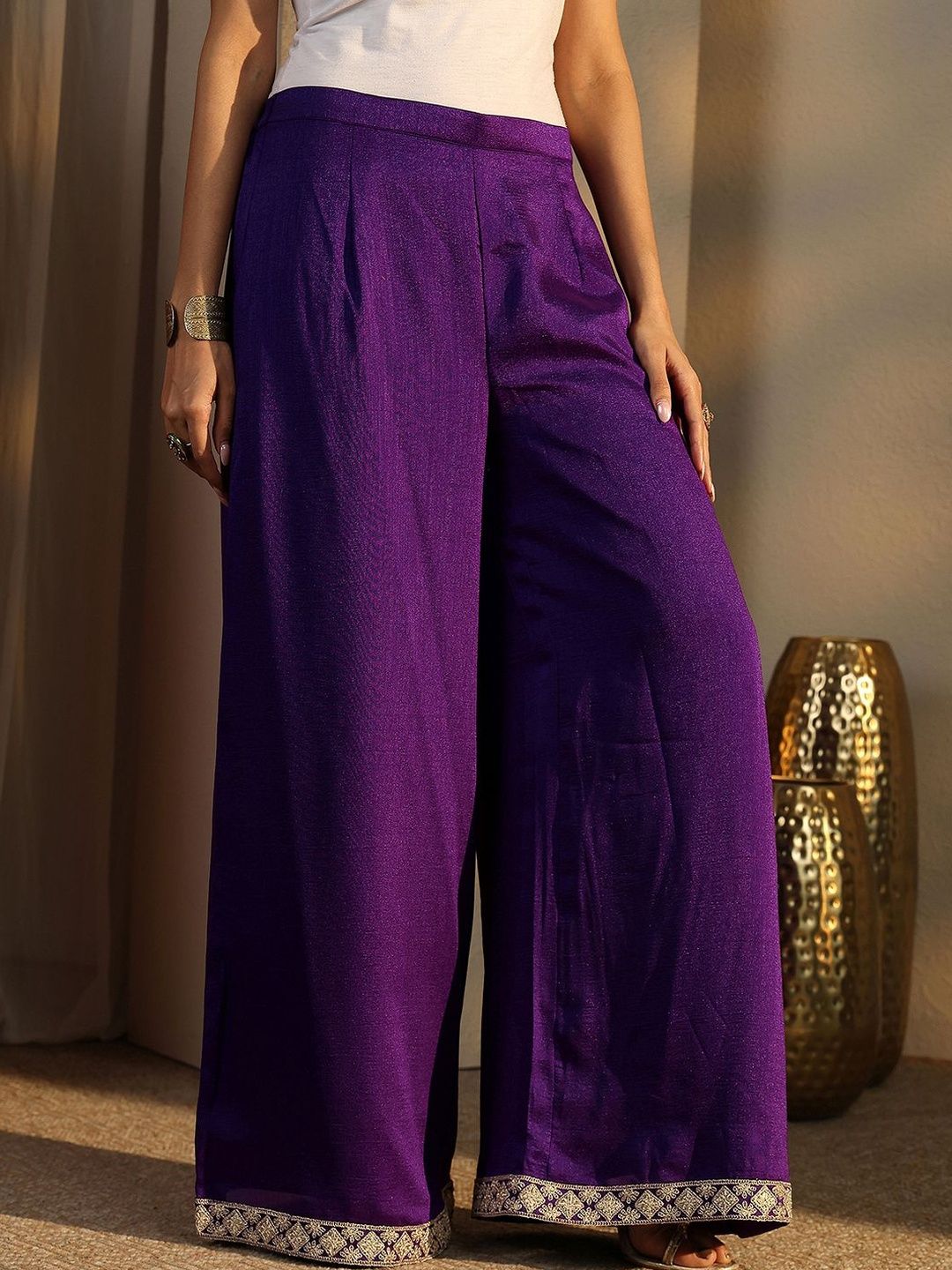 Dhiyona LL Women Ethnic Motifs Embroidered Regular Thread Work Kurta with Palazzos & With Dupatta