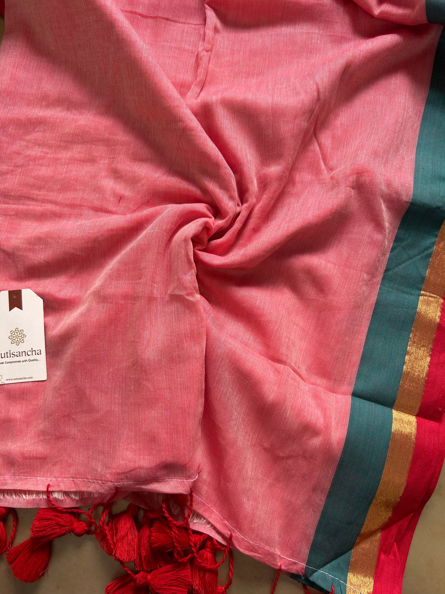 Dhiyona SS Border Bliss Mul Cotton Saree by Sutisancha