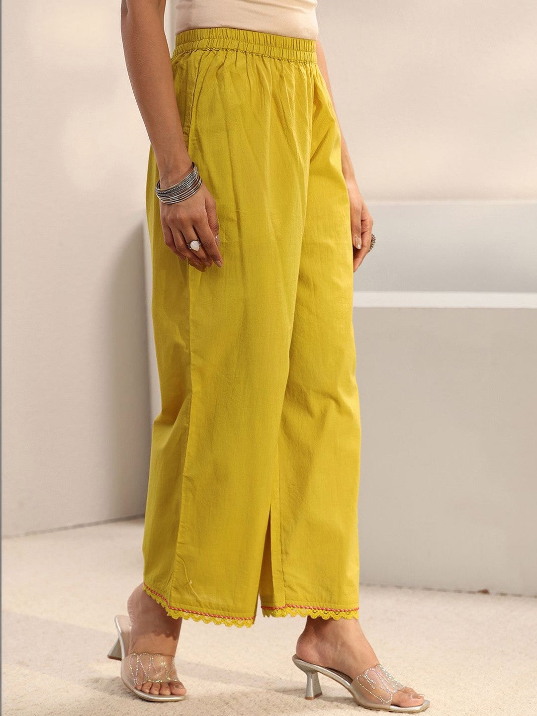 Women Ethnic Motifs Embroidered Panelled Thread Work Kurta with Trousers & With Dupatta