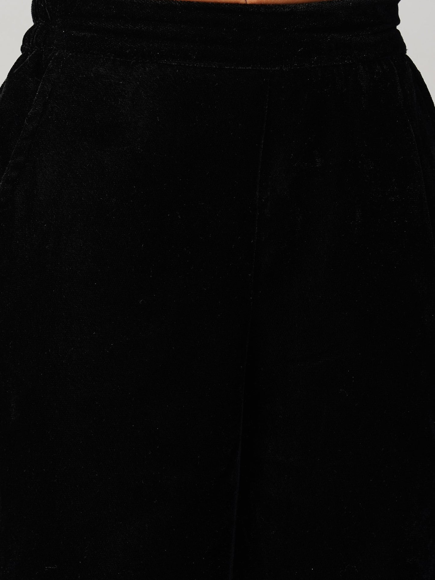 Glam Up Girls Shimmer Black Party Top with Pant set for Girls