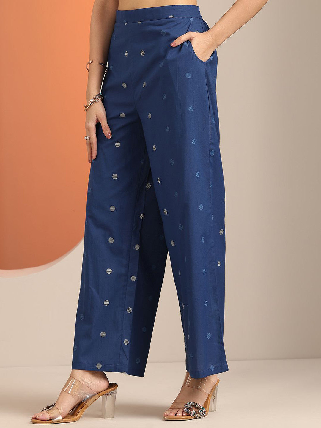 Geometric Printed Shoulder Straps Straight Kurta With Trouser