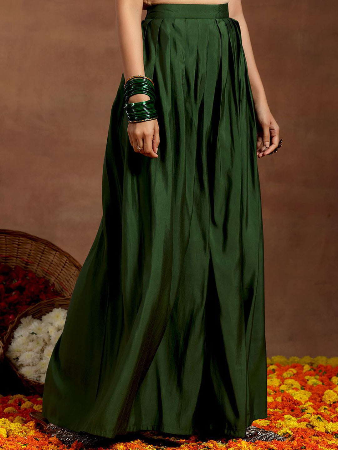 Straight Kurta With Palazzos & Dupatta