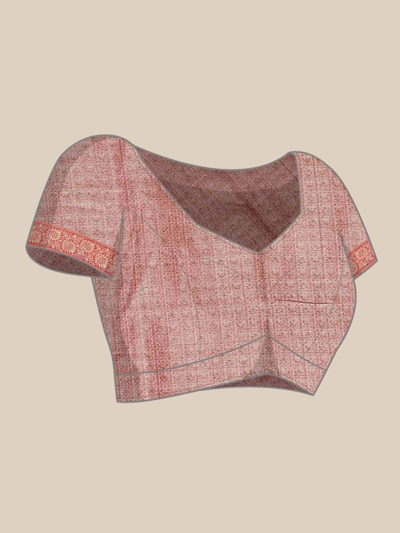 Dhiyona GR Women's Rewaa Mauvelous Pink Zari Woven Design Banarasi Pure Cotton Saree
