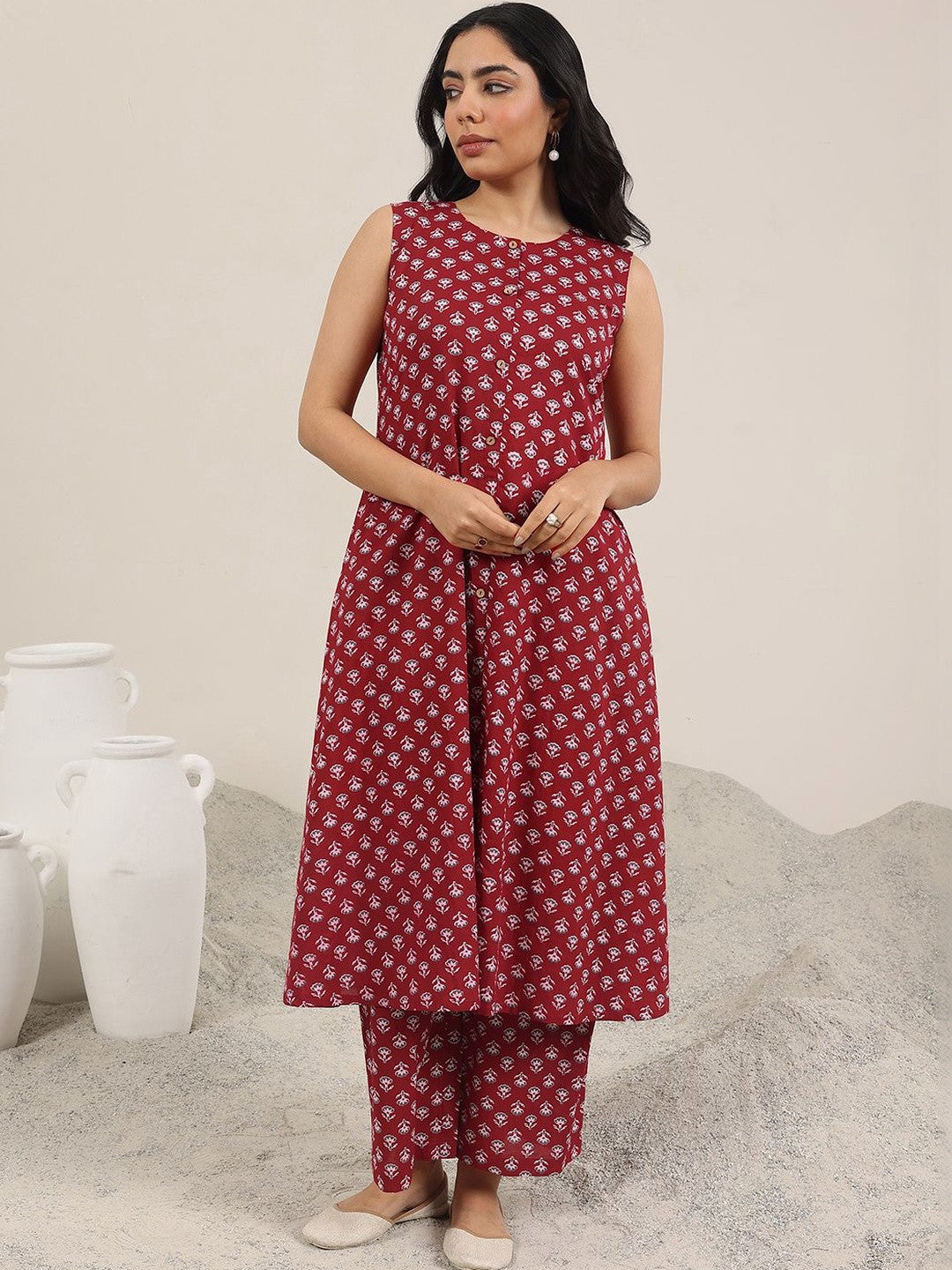 Women Ethnic Motifs Printed Regular Kurta with Trousers