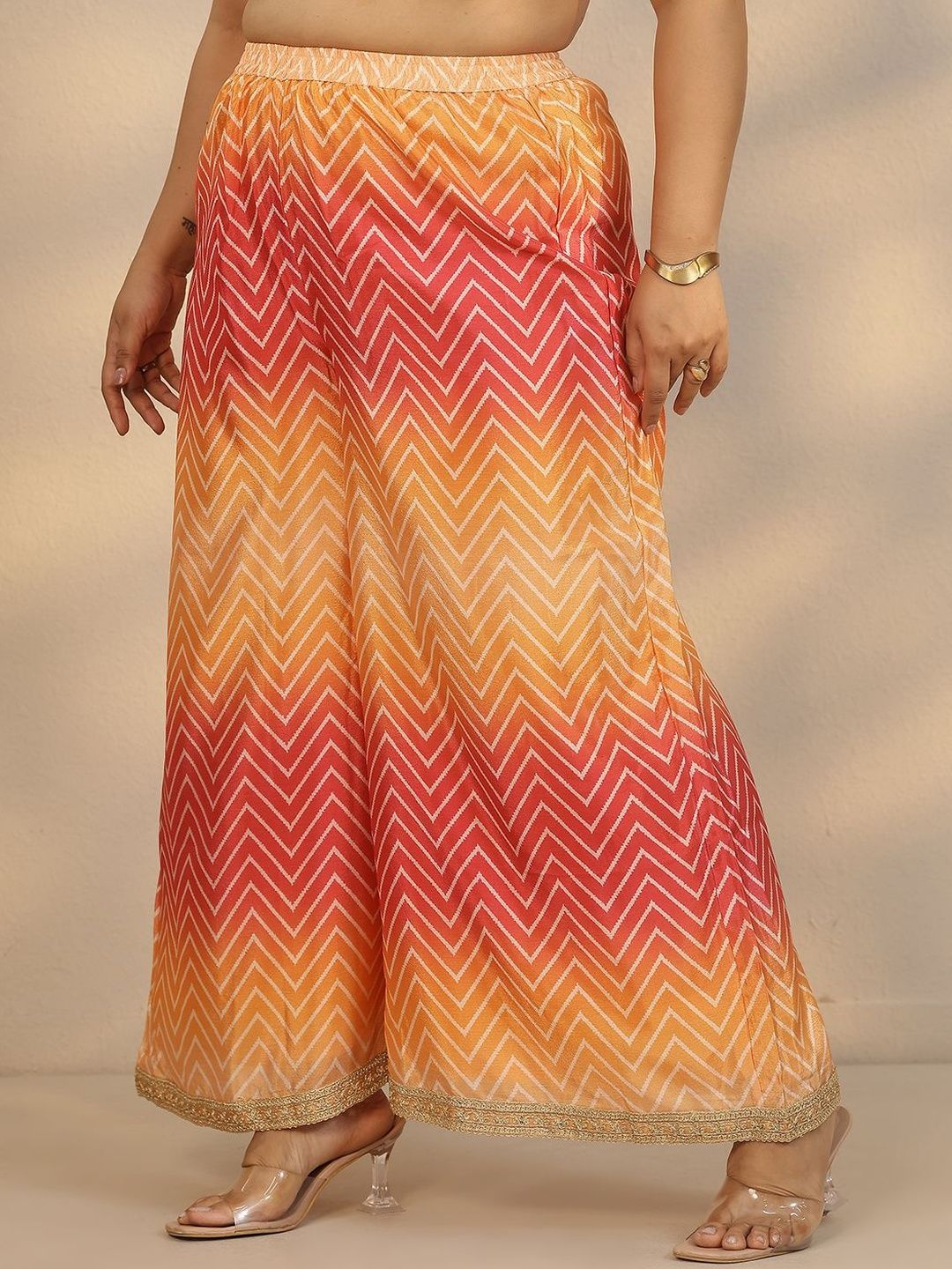 Dhiyona Women's Plus Size Printed Regular Kurta with Palazzos & With Dupatta