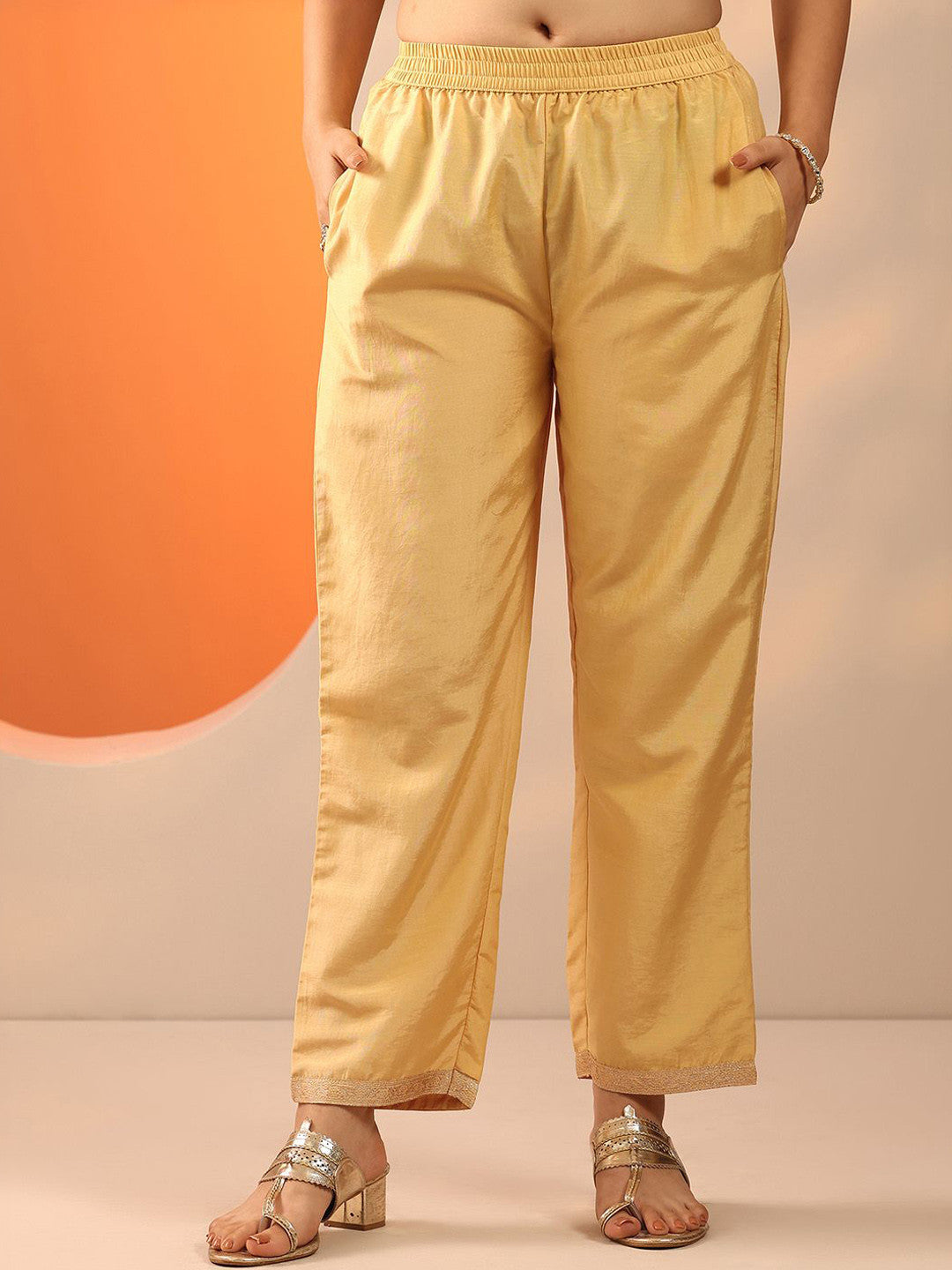 Floral Woven Design V-Neck Straight Kurta With Trousers & Dupatta
