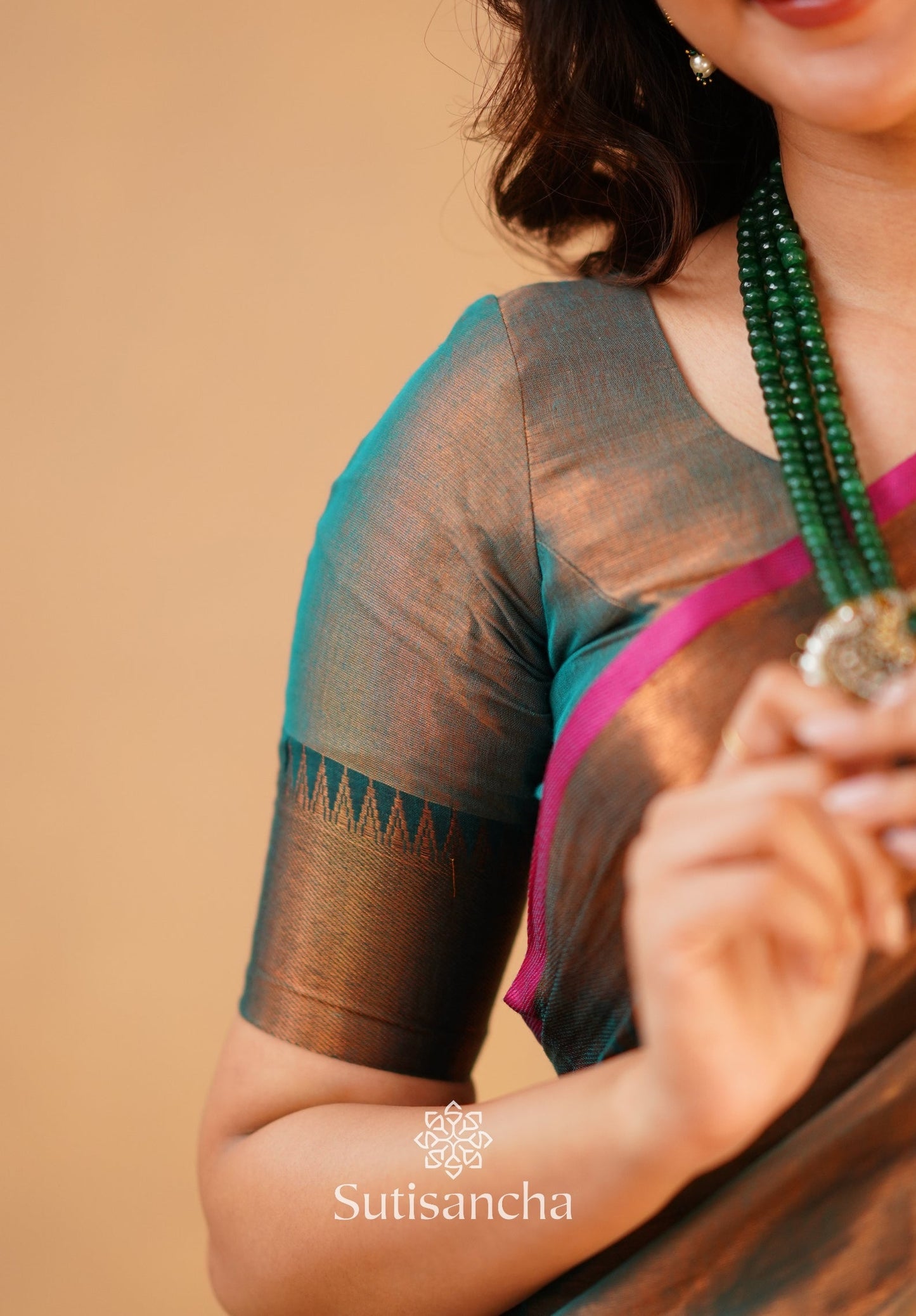 Dhiyona SS Sutisancha Rama Green Handloom Cotton Tissue Saree