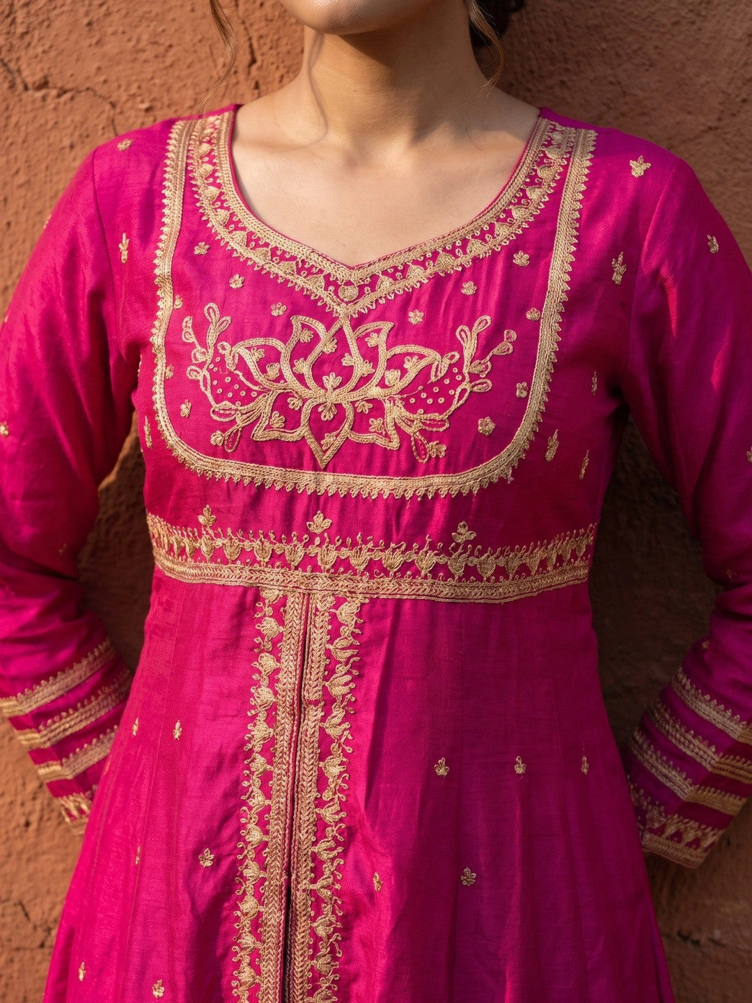 Women Ethnic Motifs Embroidered Empire Kurta with Palazzos & With Dupatta