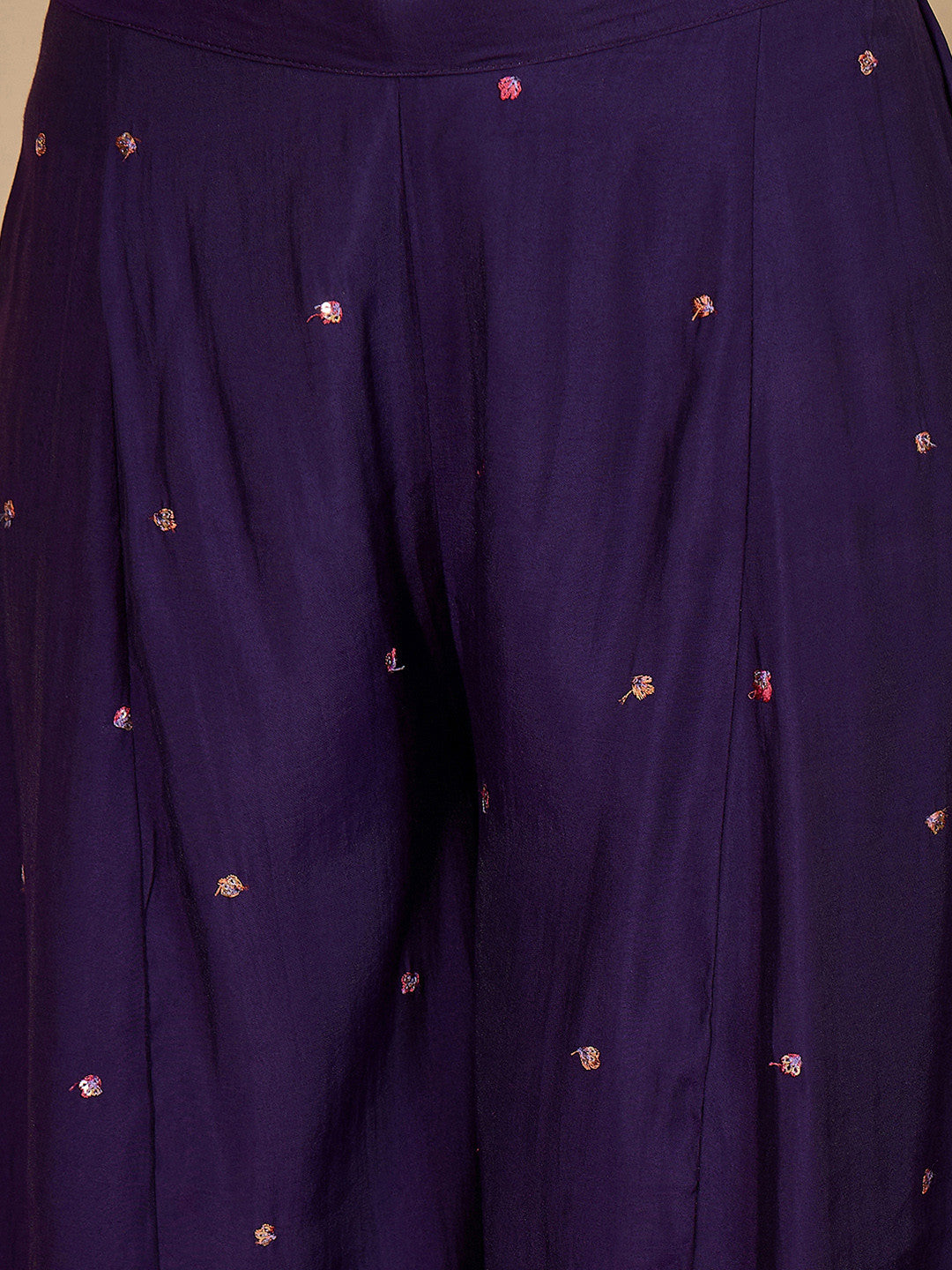 Embroidered Straight Kurta With Trouser & Dupatta