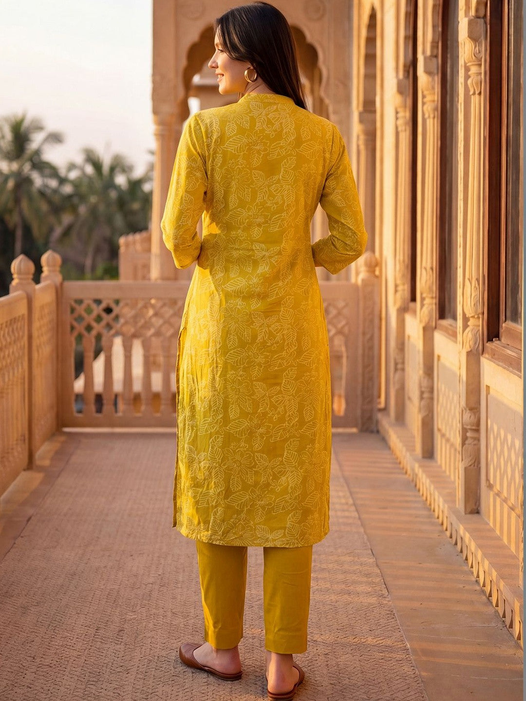 Women Ethnic Motifs Printed Angrakha Pure Cotton Kurta with Trousers & With Dupatta