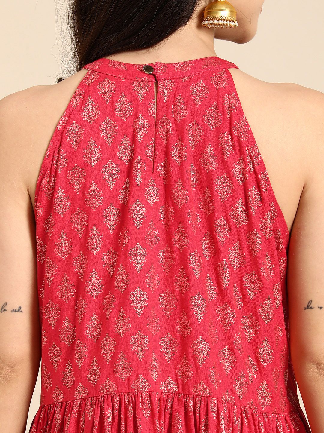 Dhiyona AN Ethnic Motifs Printed A-Line Flared Kurta with Sharara