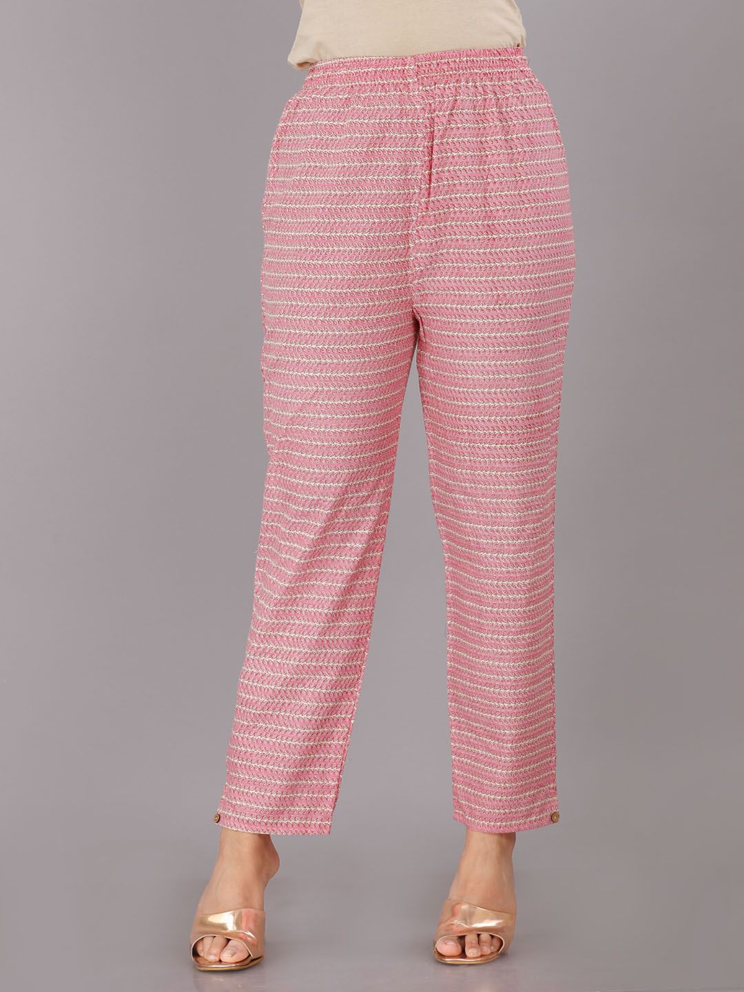 Dhiyona KL Embroidered Floral Printed Pure Cotton Regular Kurta with Trousers & Dupatta