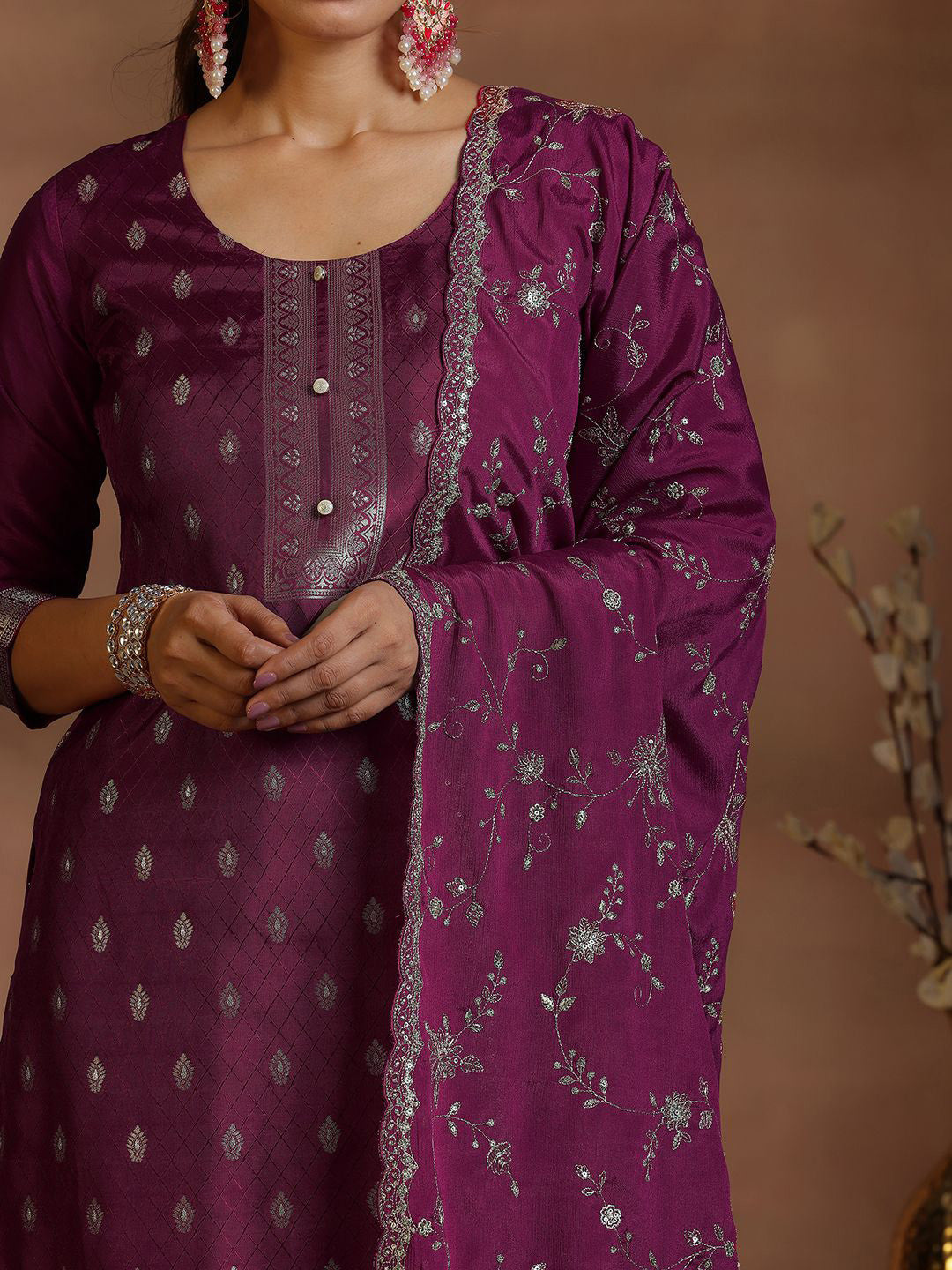Ethnic Motifs Kurta with Trousers & Dupatta