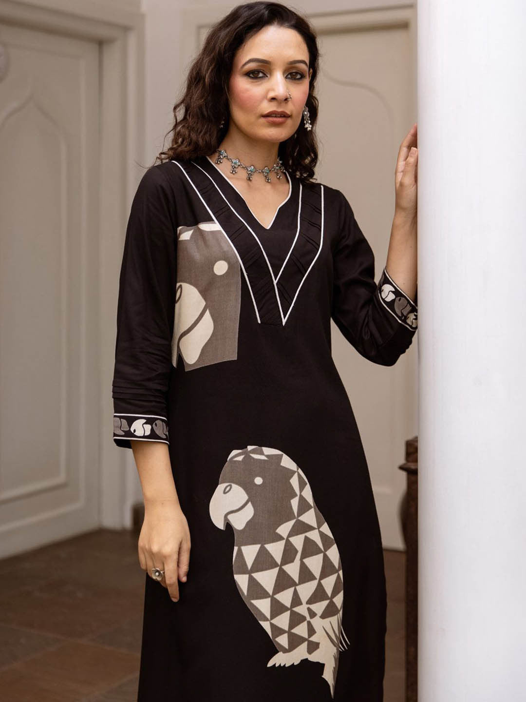 Quirky Printed Straight Kurta With Trousers