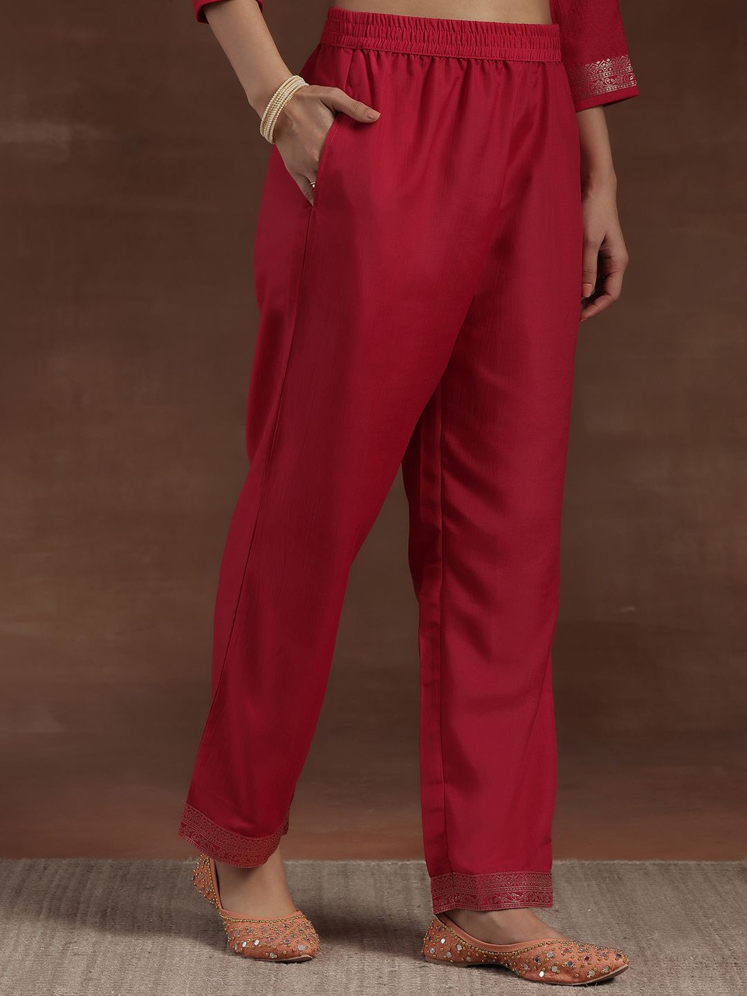 Dhiyona LL Woven Design Regular Kurta with Palazzos & Dupatta