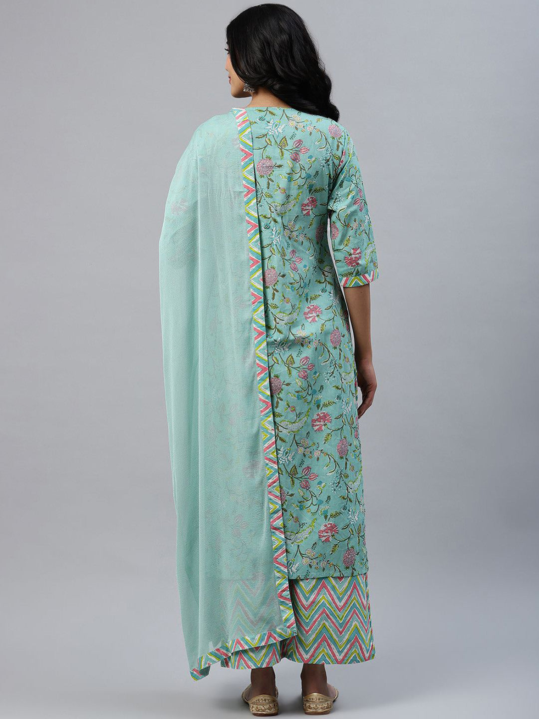 Women Ethnic Motifs Printed Kurta with Palazzo & Dupatta